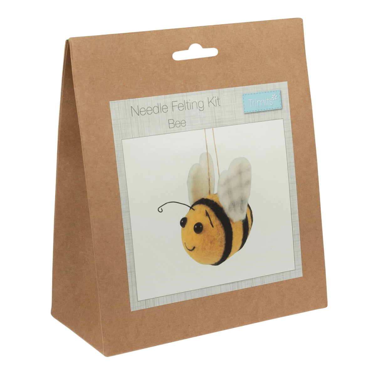 Trimits Needle Felting Craft Kit - Bee Design | Beginner Friendly | Includes Roving Wool & Tools