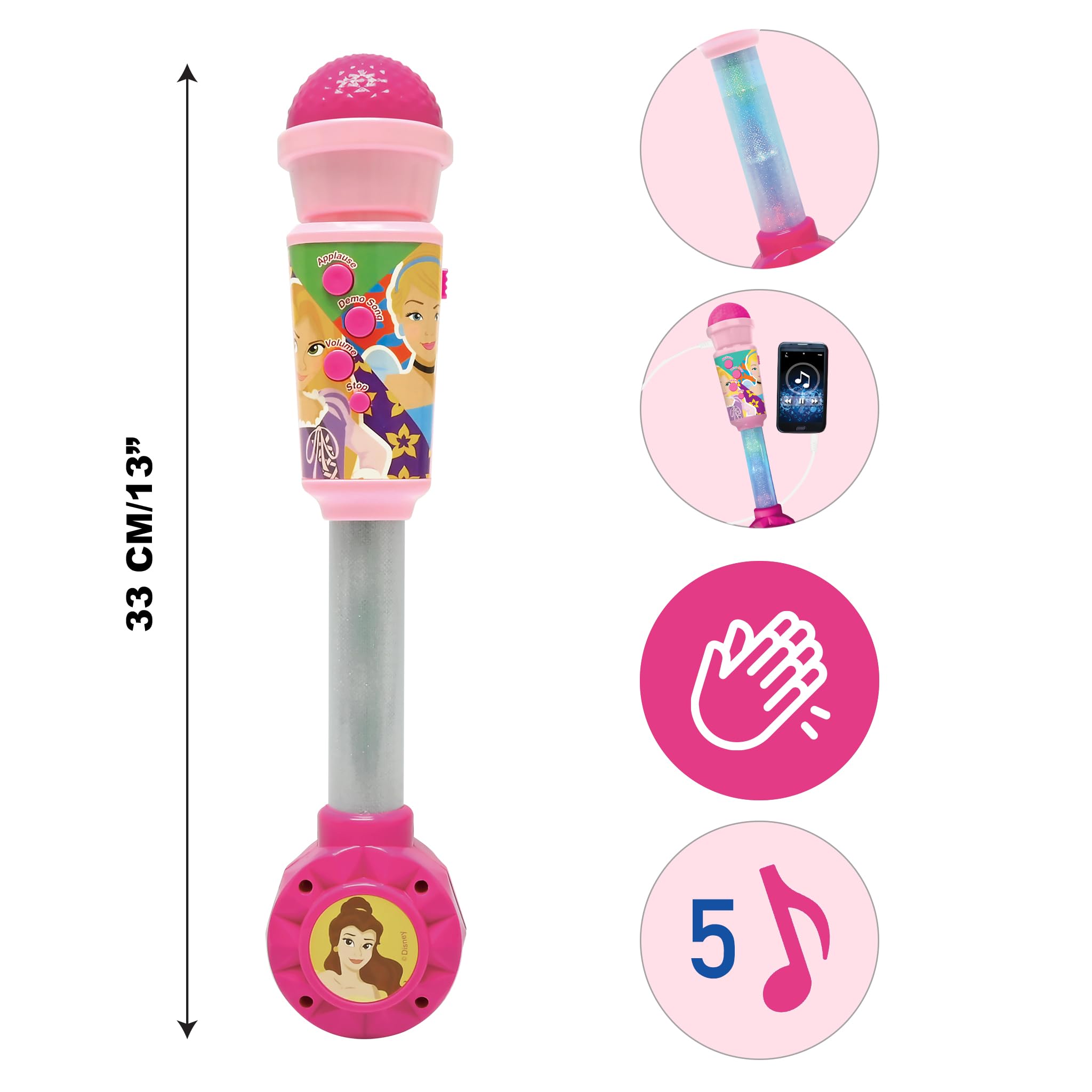 LEXIBOOK Disney Princess Luminous Microphone for Children 2