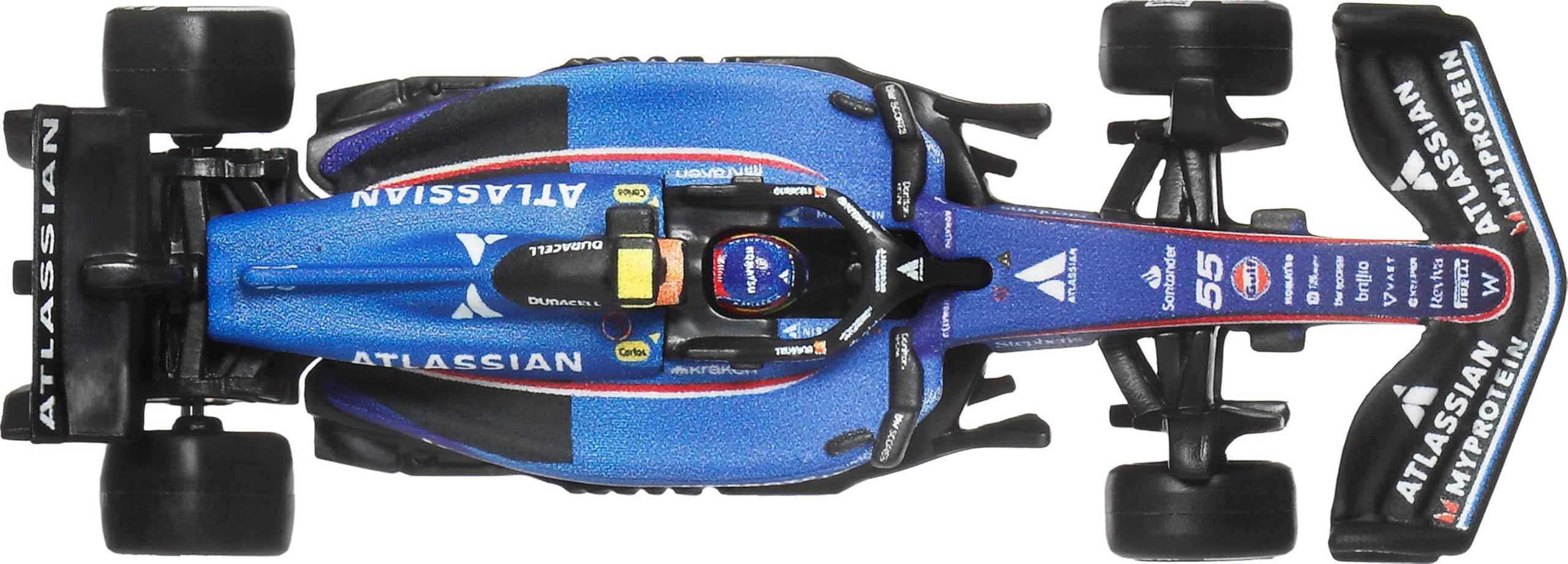 Hot Wheels Formula 1 Atlassian Williams Racing #55 Die-Cast Car | 1:64 Scale Metal/Metal | JKD85 5