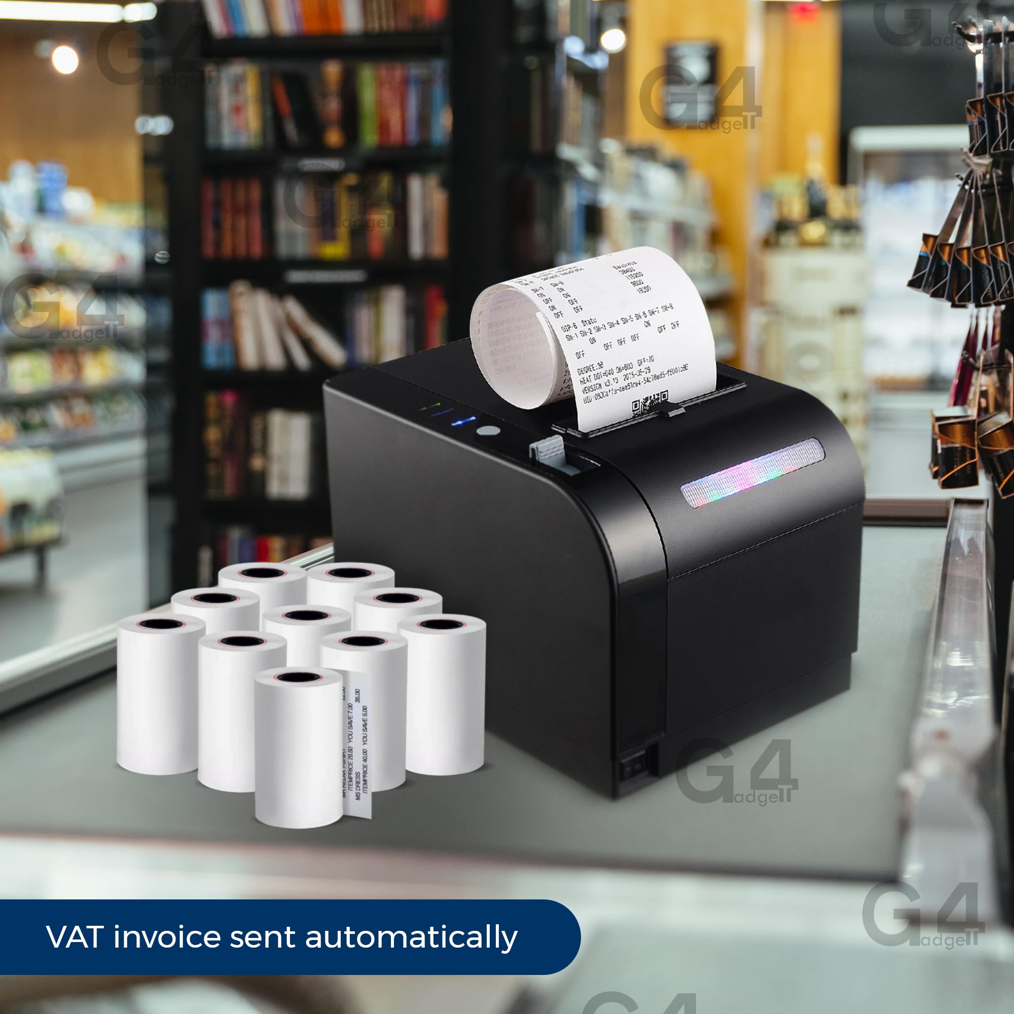 G4GADGET Thermal Paper Till Rolls - 20 Rolls, 57mm x 40m for Cash Registers & Credit Card Machines 7