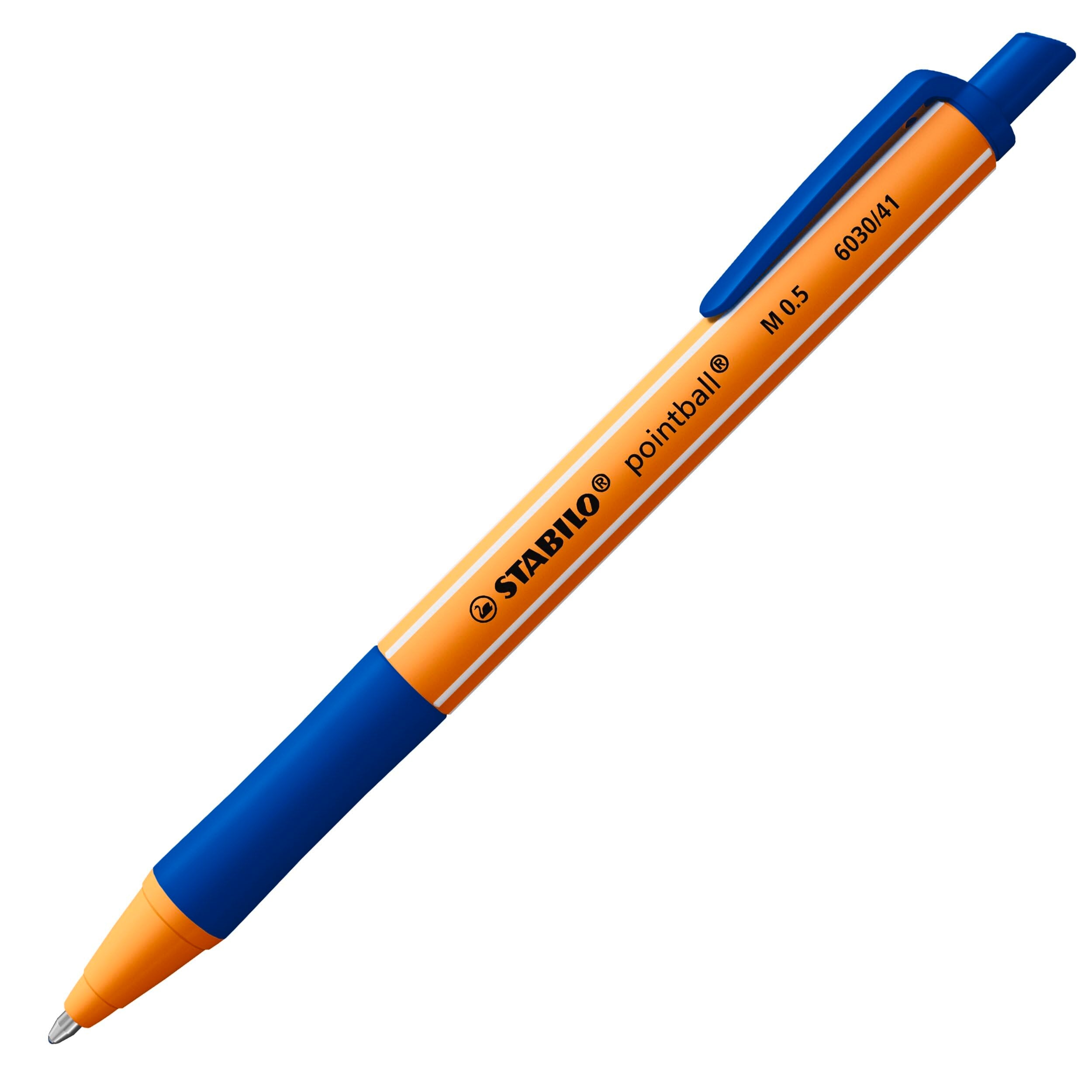 STABILO pointball Retractable Ballpoint Pen - 0.5mm Line Width | Pack of 6 (Multicolor)
