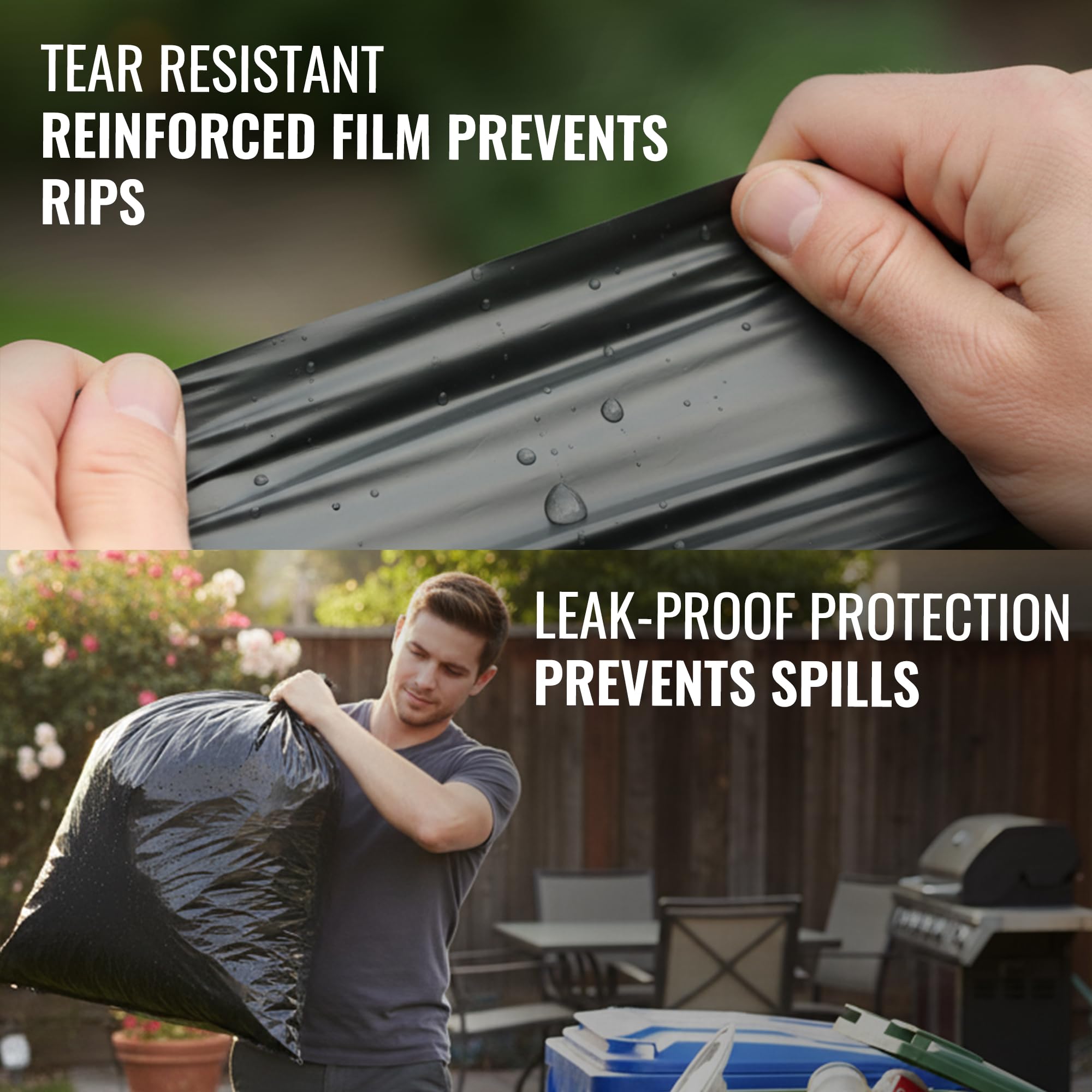 EcoBag Heavy Duty Refuse Sacks - 50 Pack, 100L Capacity, 33 Micron, Recyclable | Model 46 5