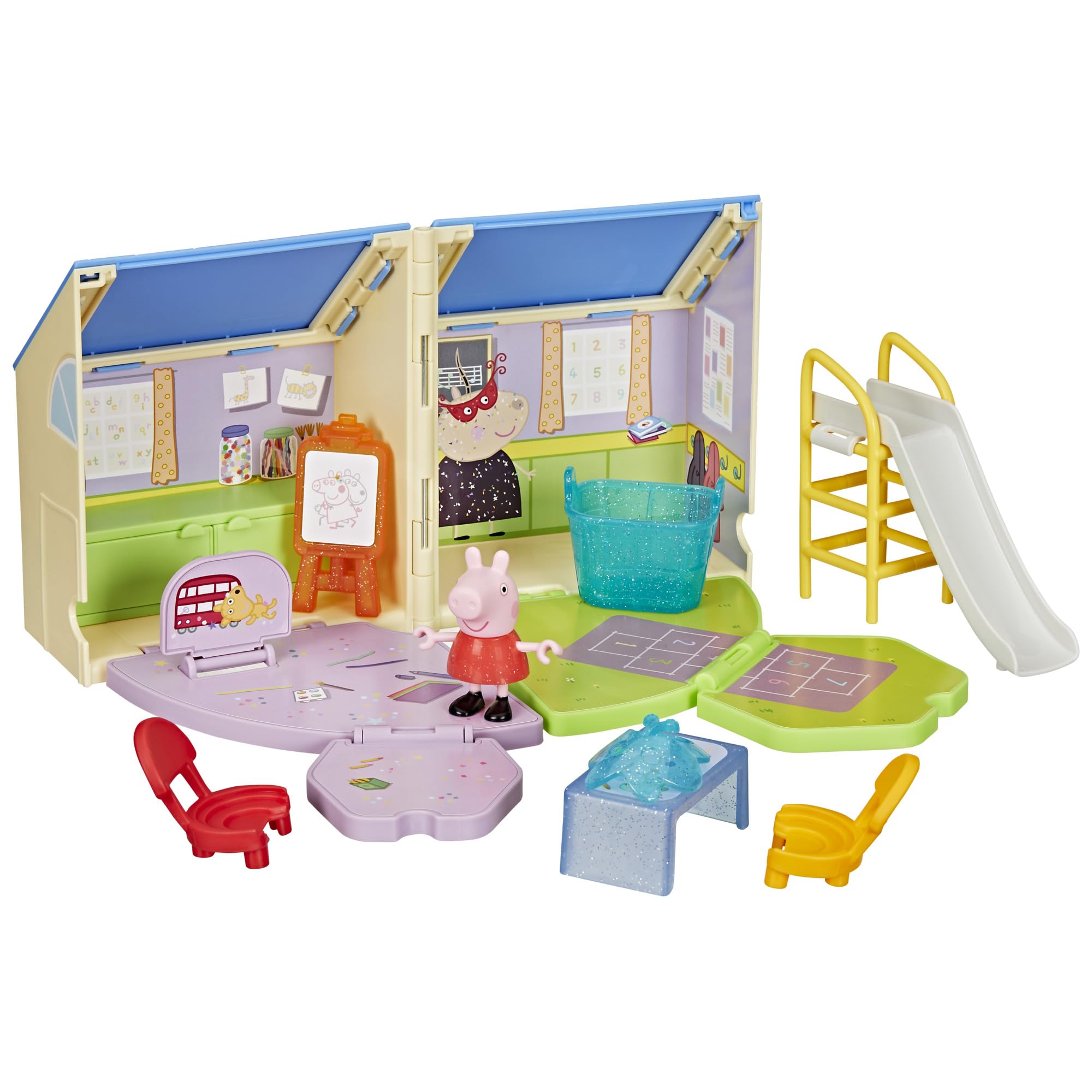 Peppa Pig Peppa's Pop-Open Playgroup Playset - Classroom & Playground Pretend Play for Ages 3+ 1