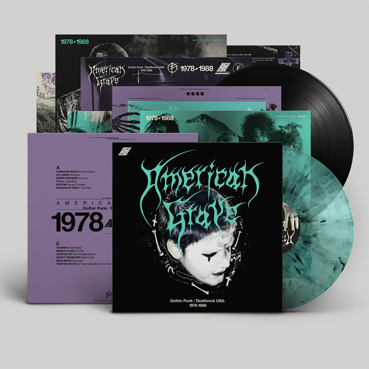 Various Artists - American Grave: Gothic Punk & Deathrock USA [Coke Bottle & Black Marble Vinyl]