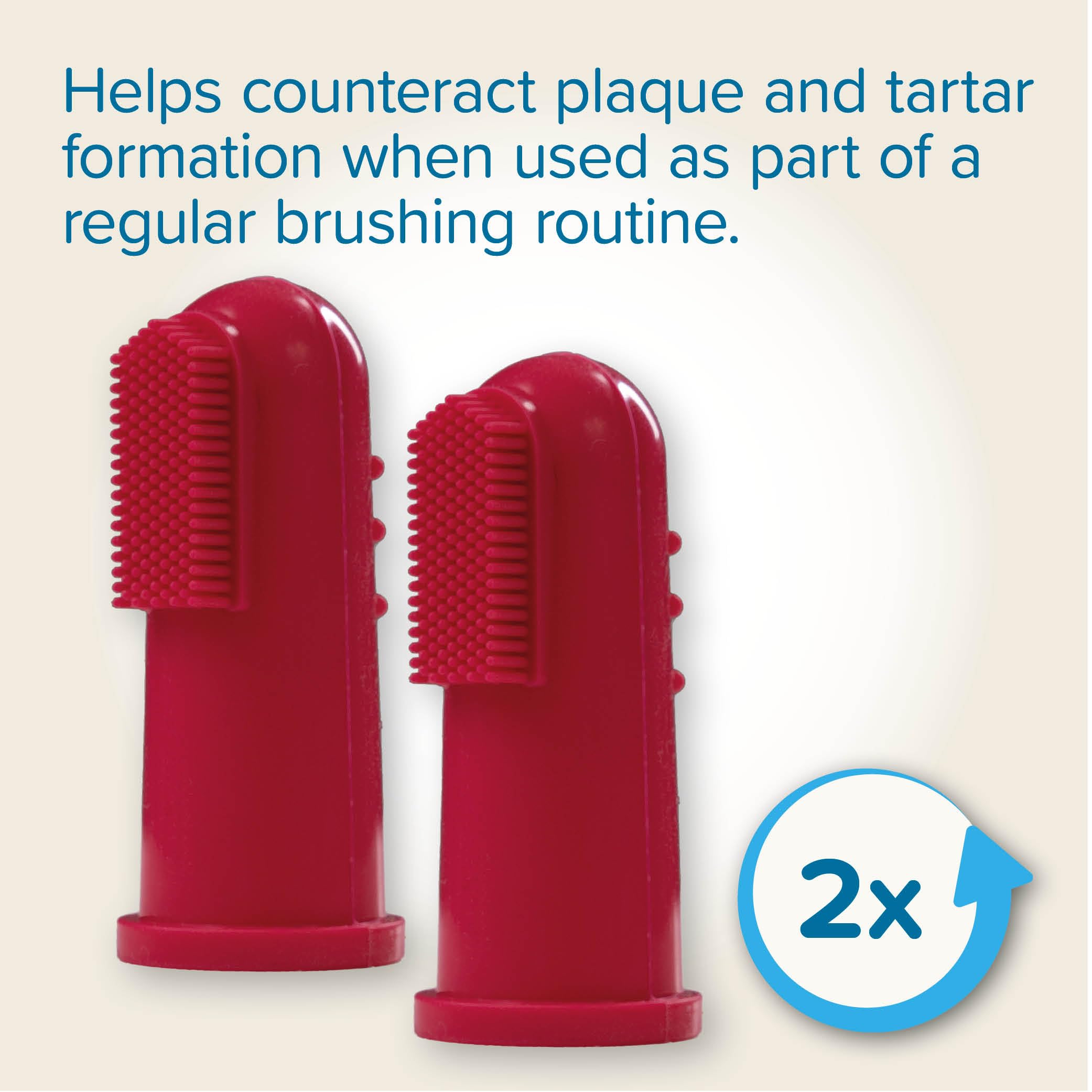 Beaphar Finger Toothbrush for Cats & Dogs - Gentle Silicone Cleaning | Plaque Removal | 2 Pack