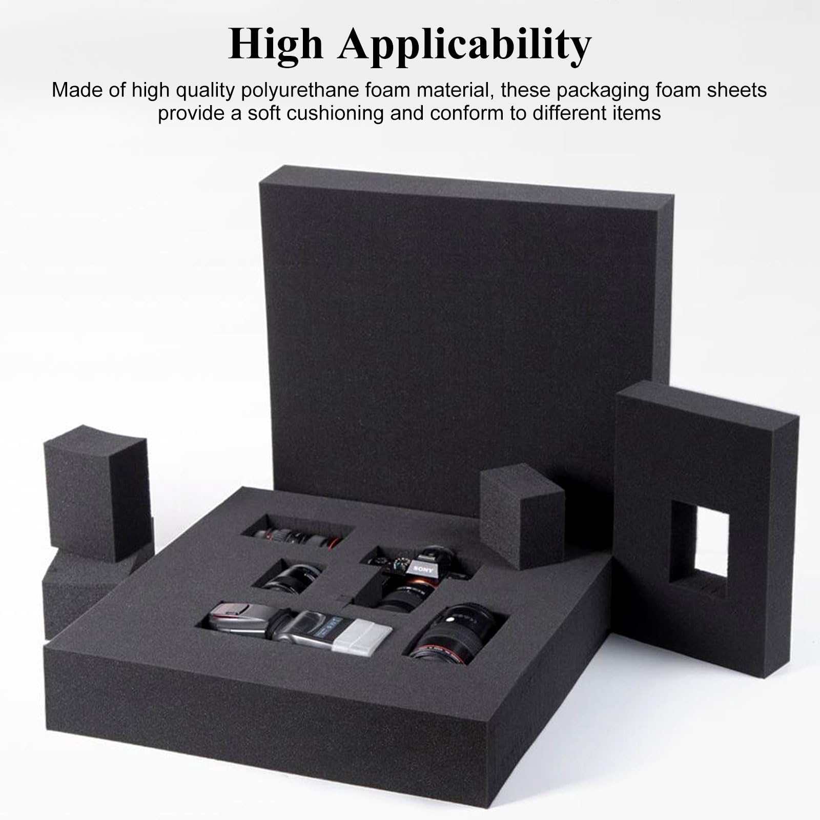 ASelected 2Pcs High-Density Polyurethane Foam Boards - 40x30x4Cm Cushioning for DIY & Upholstery 6