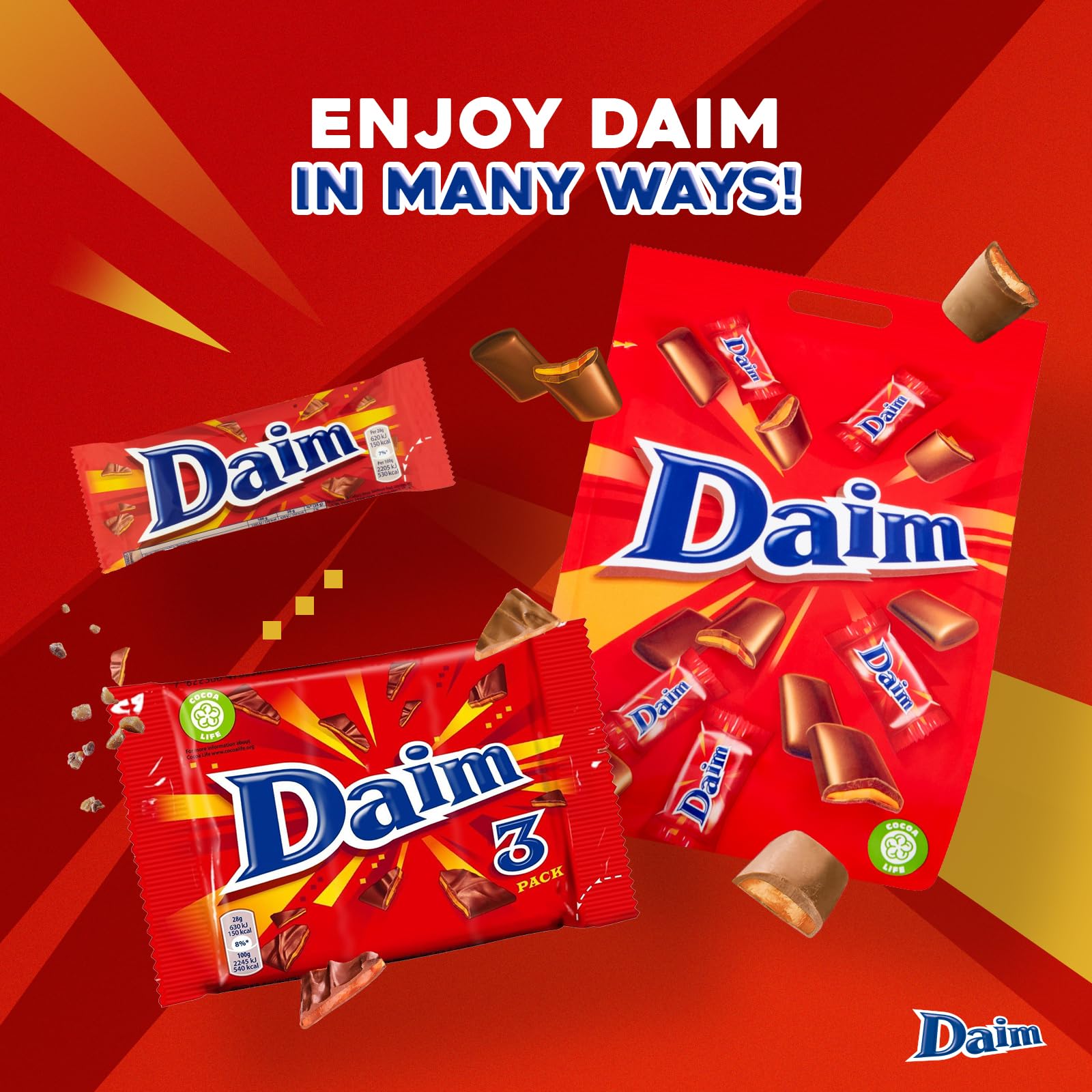 Daim - Mini Chocolate Bag Crunchy Almond Caramel Covered in Milk Chocolate 200g 5