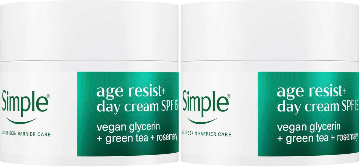 Simple Age Resist+ Day Facial Moisturiser SPF 15 - 50 ml, Pack of 2