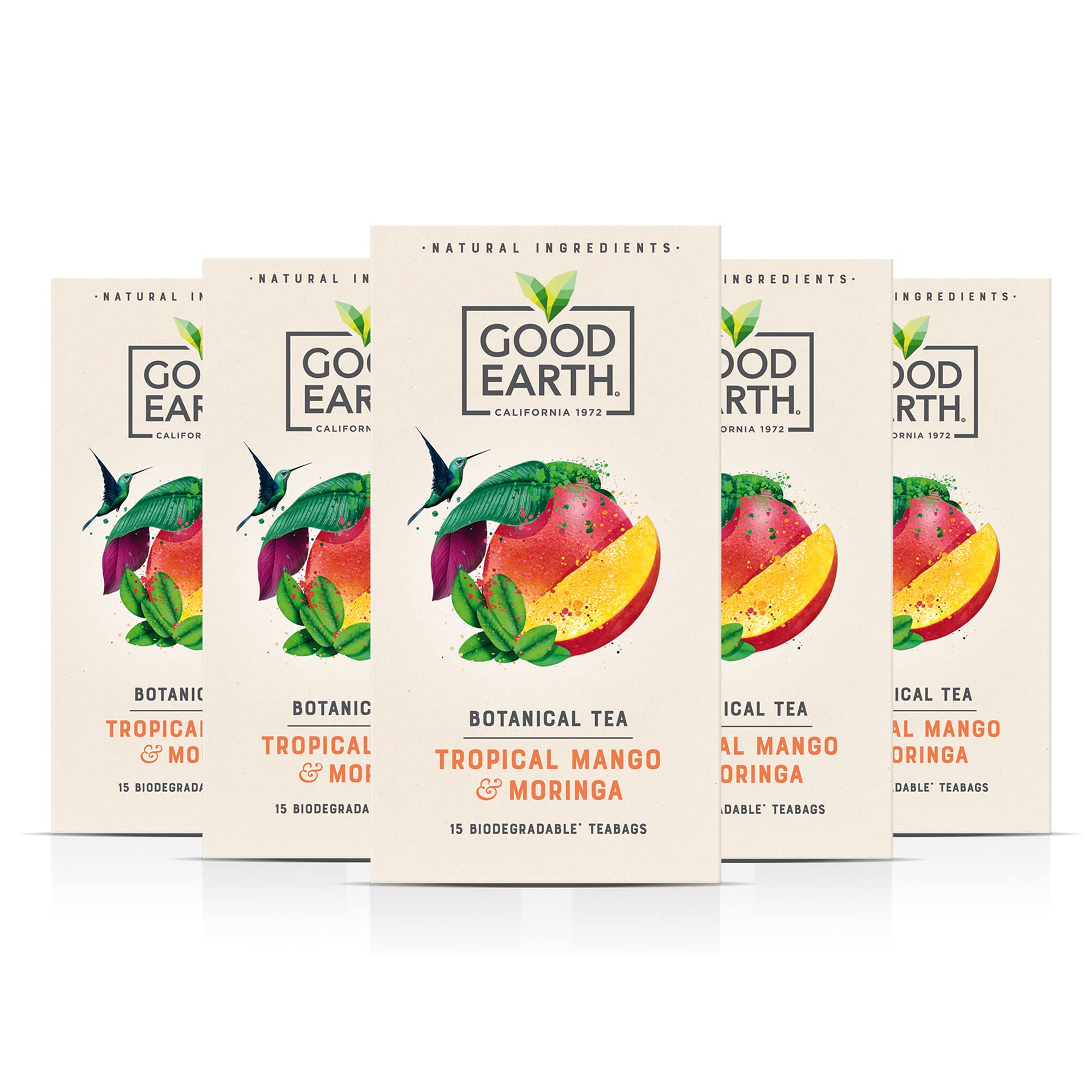 Good Earth Tea Co. Tropical Mango & Moringa Tea Bags - Refreshingly Natural 1
