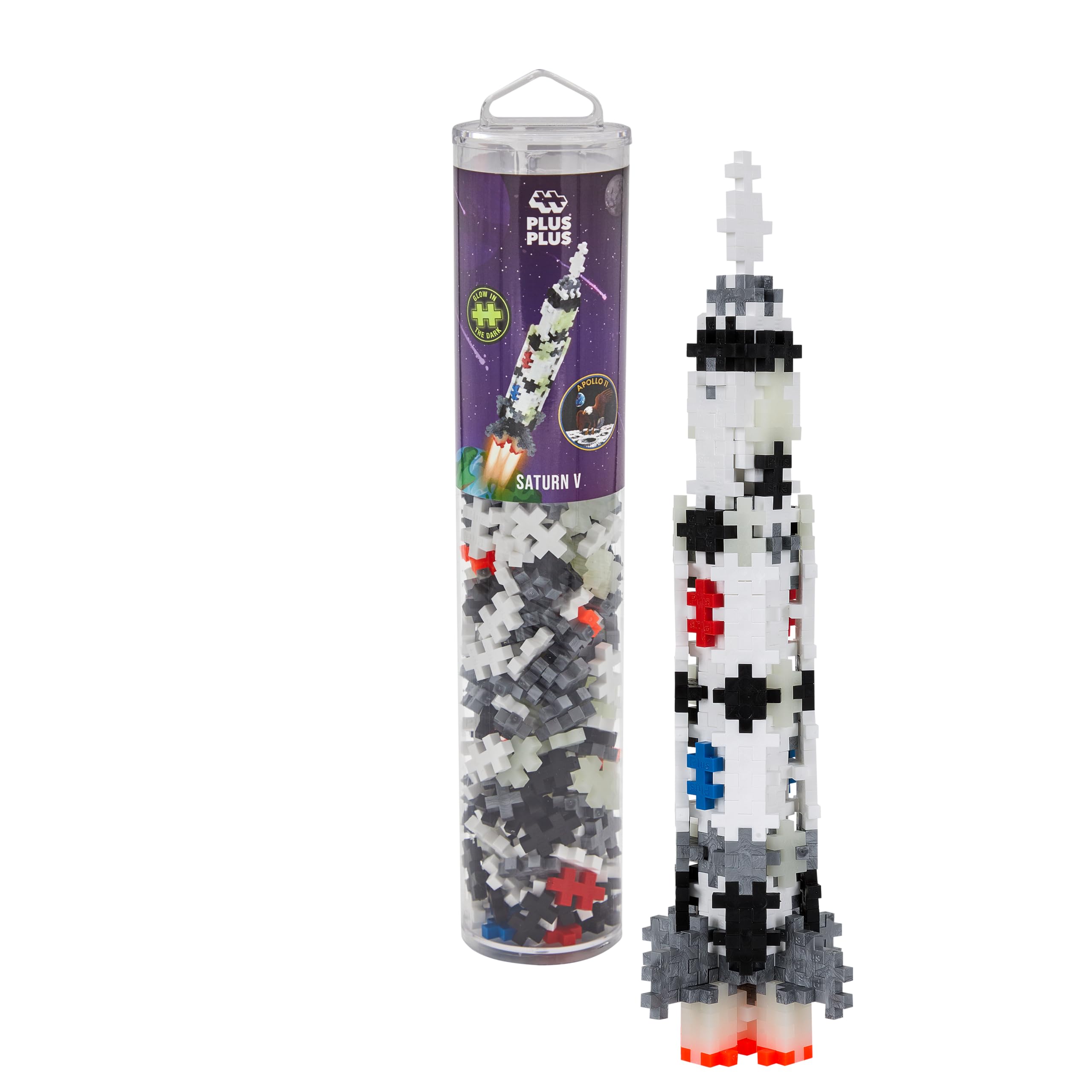 PLUS PLUS Saturn V Rocket Building Set - 240 Pieces | STEM Toy | Ages 5+ 1