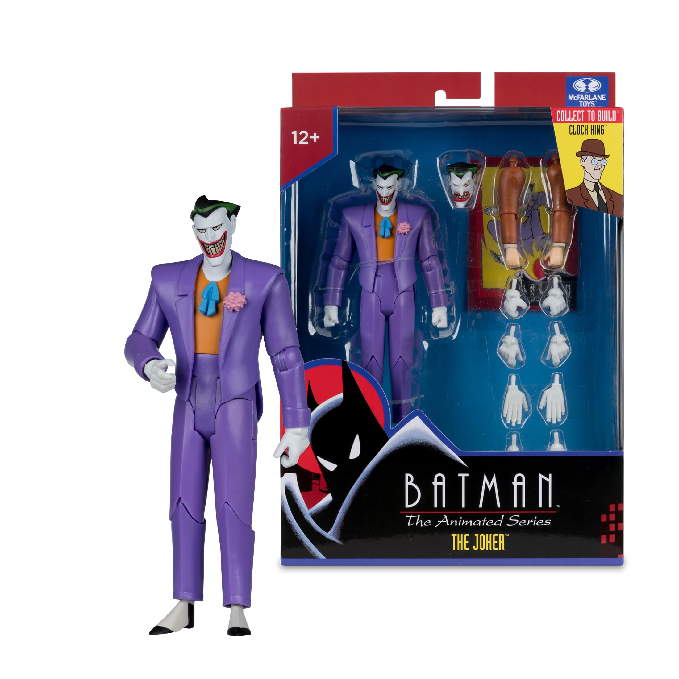 McFarlane Batman: The Animated Series The Joker 6in Action Figure | Build-A Figure Piece Included 6