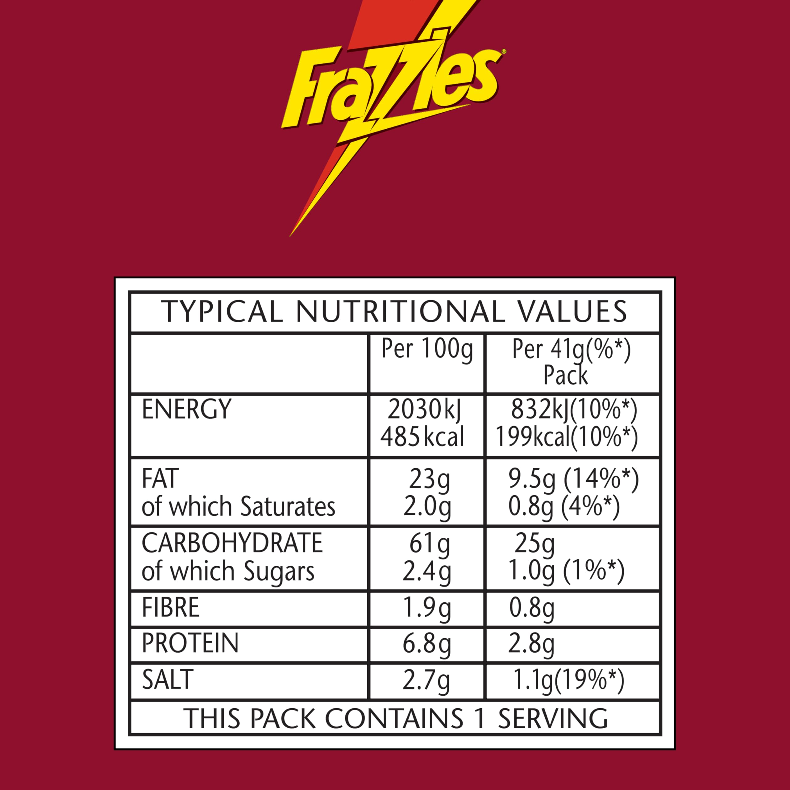 Smiths Frazzles Bacon Flavour Crisps 41g (Case of 30) 2