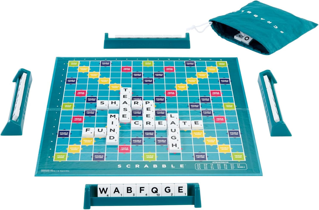 Mattel Scrabble Board Game, Family Word Game with Two Ways to Play (HWD43)