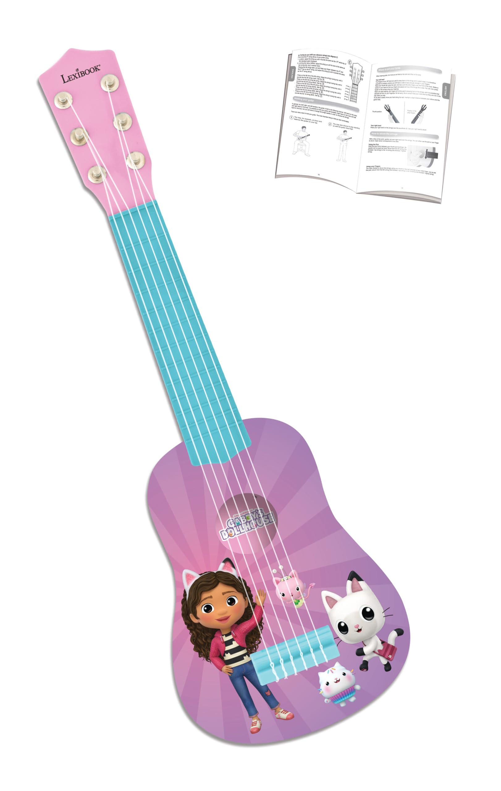 Lexibook Gabby's Dollhouse My First Guitar for Children with 6 Nylon Strings 2