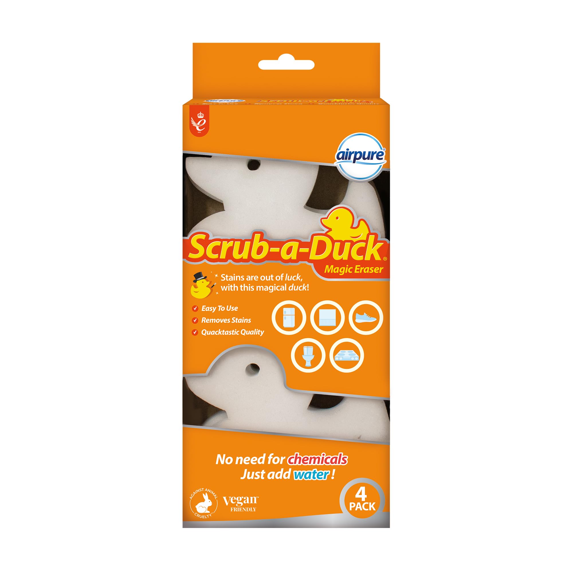 airpure Scrub-a-Duck Magic Eraser - Chemical-Free Stain Removal | Foam Material | 30g 1