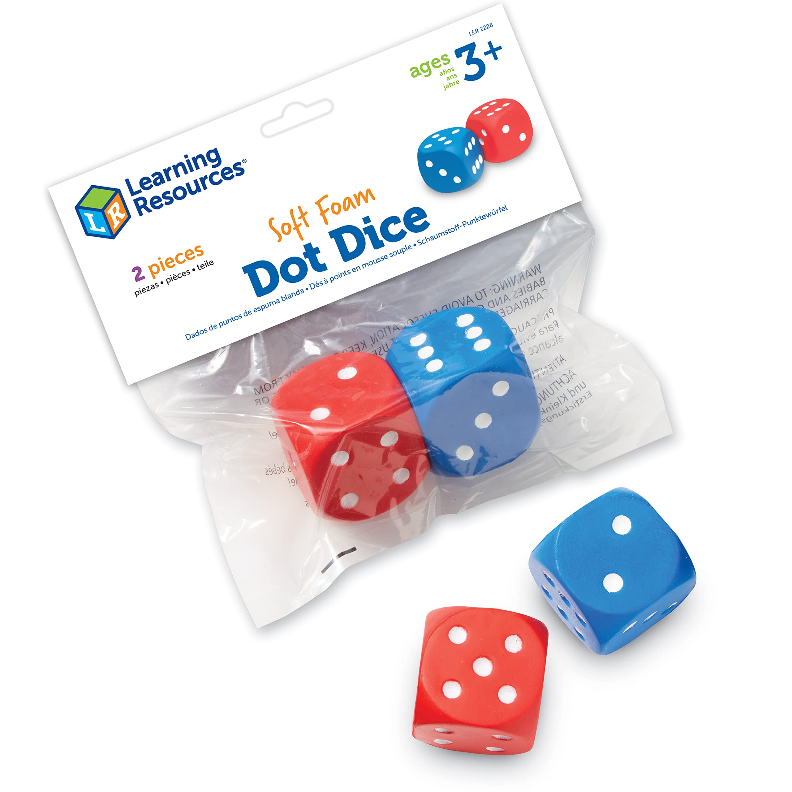 Learning Resources Foam Dot Dice - Soft Material, Large Size for Group Play | Set of 2 1