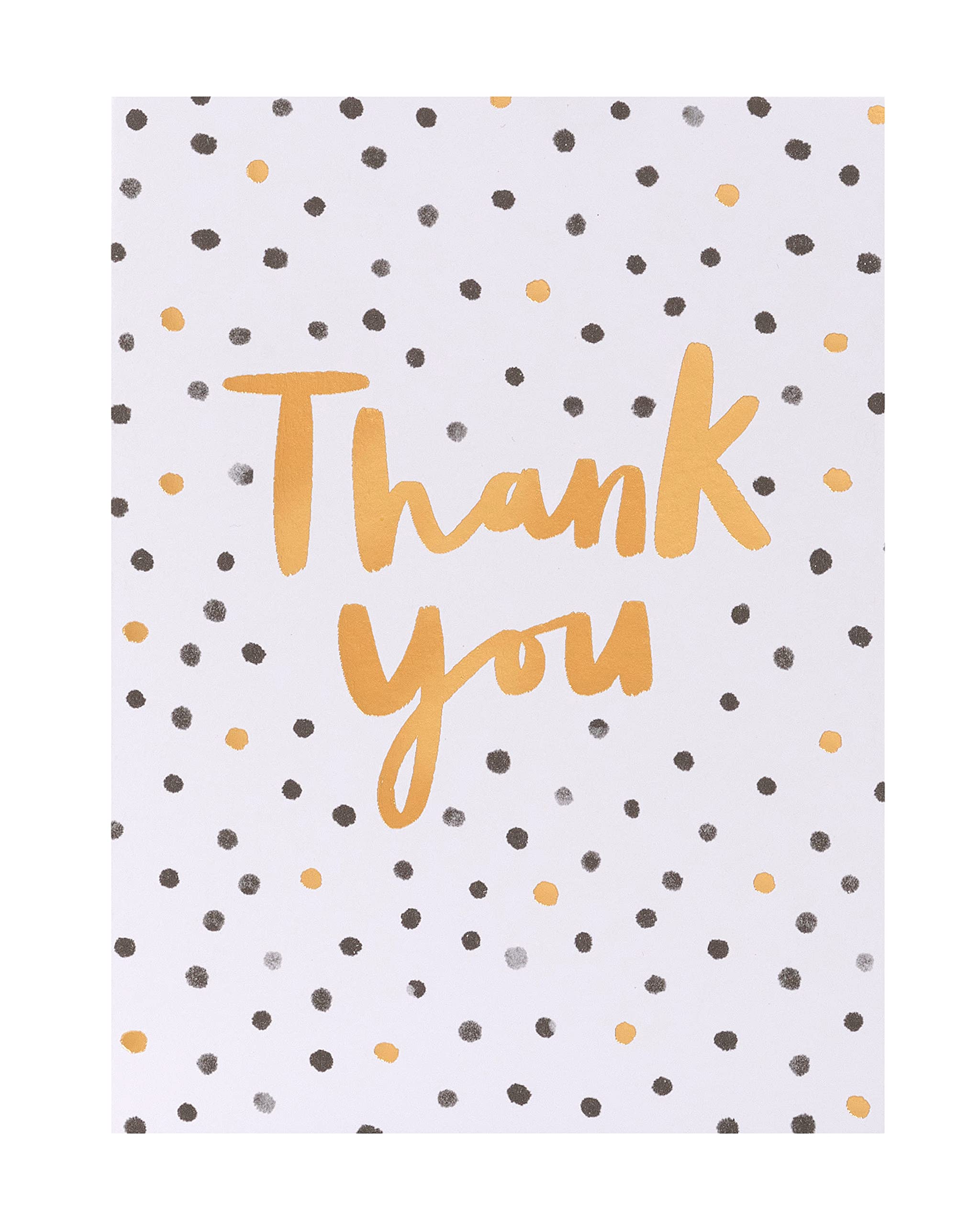 UK Greetings Thank You Cards Multipack - 10 Count, Black & Gold Spot Design | FSC Certified 4