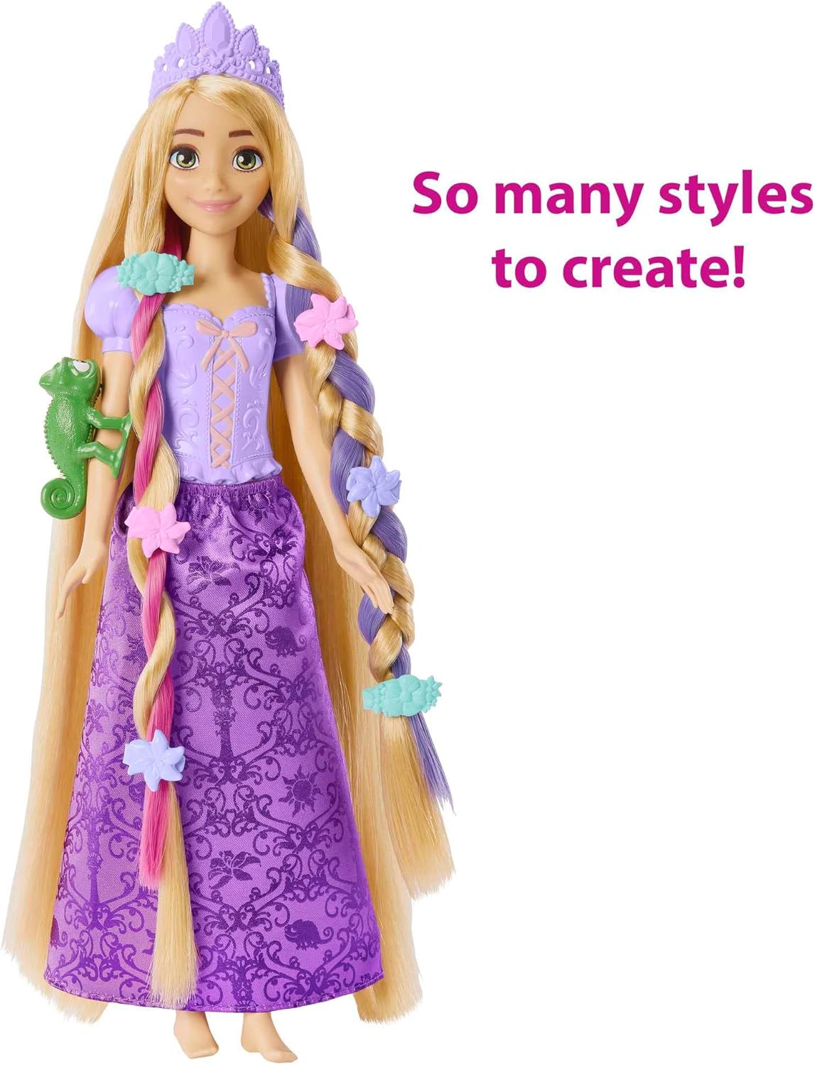 Disney Princess Rapunzel Doll with Color-Change Hair Extensions and Styling Accessories 5
