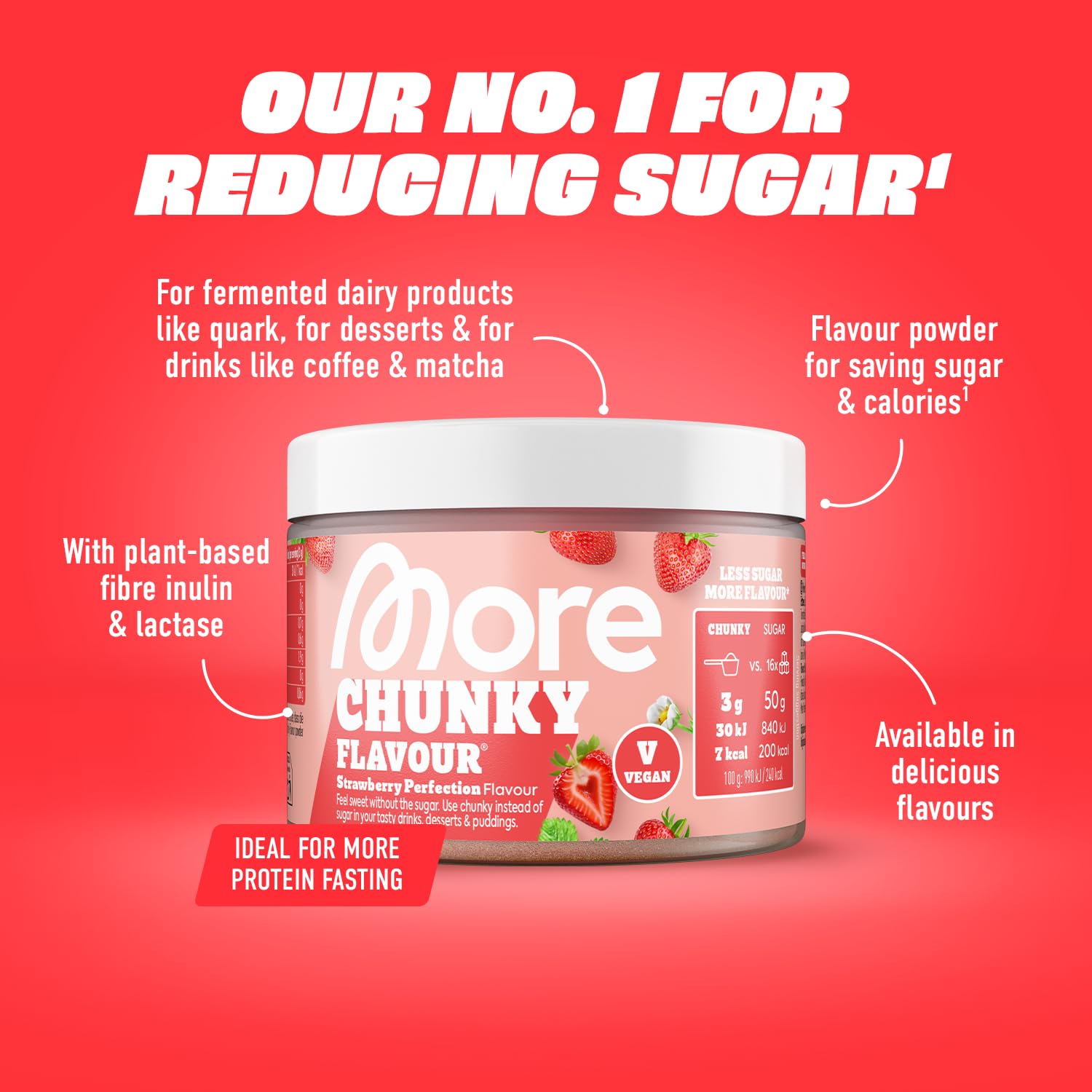 MORE NUTRITION Chunky Flavour Salted Caramel Powder - 150g 2