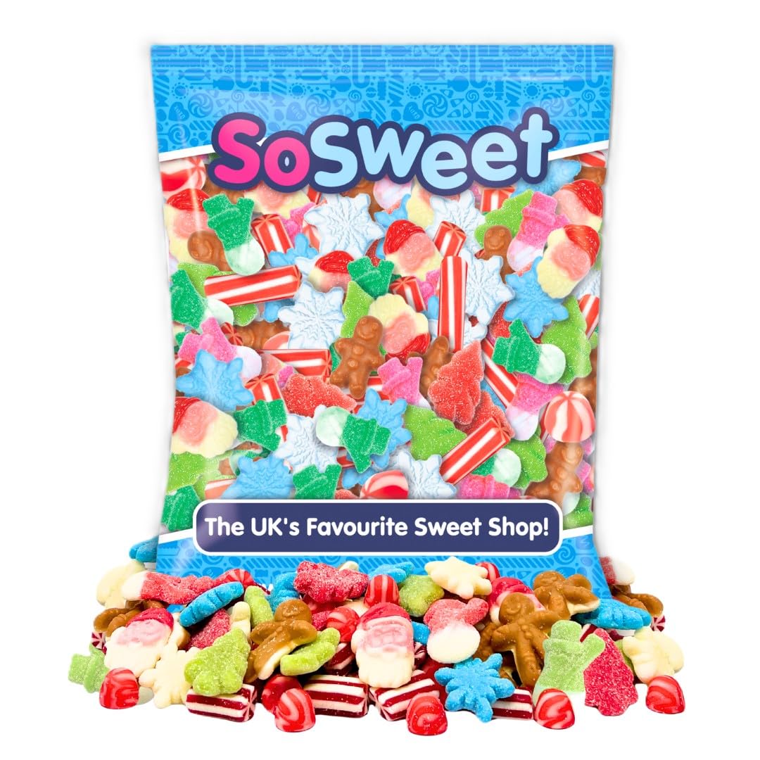 SoSweet Christmas Sweet Mix – 1kg Festive Assorted Sweets for Sharing, Gifting & Stocking Fillers 1