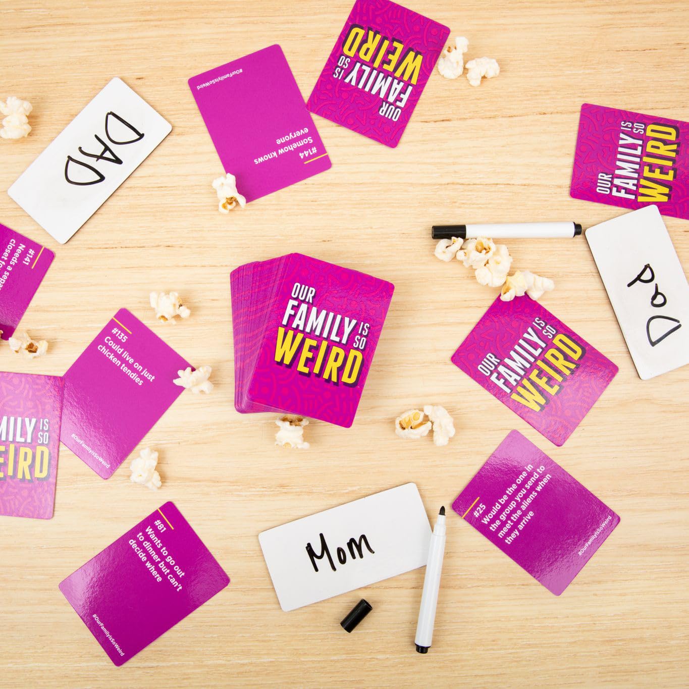 Our Family is So Weird - Family Party Game by DSS Games, 150 Prompt Cards, Dry-Erase Boards & Markers, Ages 14+ 3