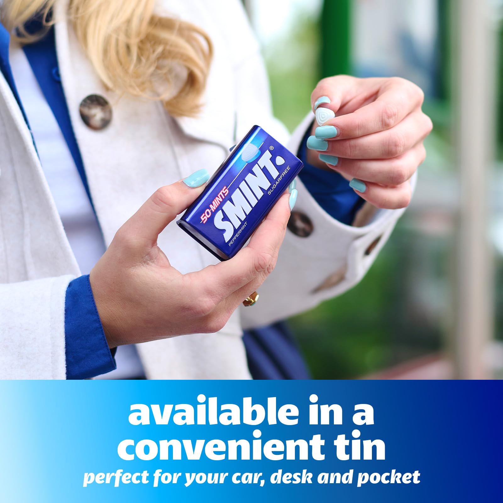 Smint Sugar Free Peppermint Mints - 50 XXL Tin | Tooth-Friendly Xylitol | Suitable for Vegetarians 6