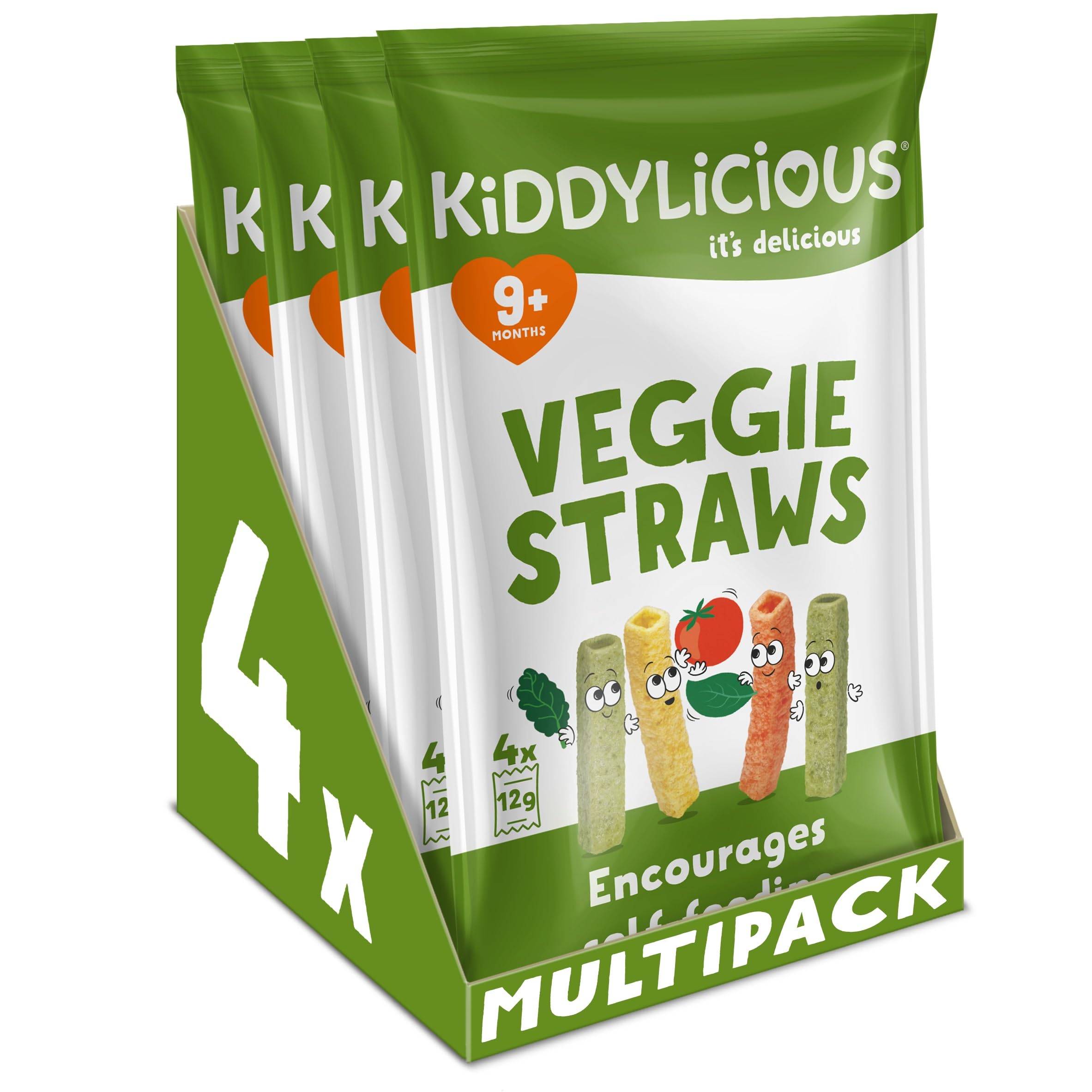 Kiddylicious Veggie Straws - Tomato, Kale & Spinach Flavored Snacks for Babies 9+ Months - 16 Packs 1