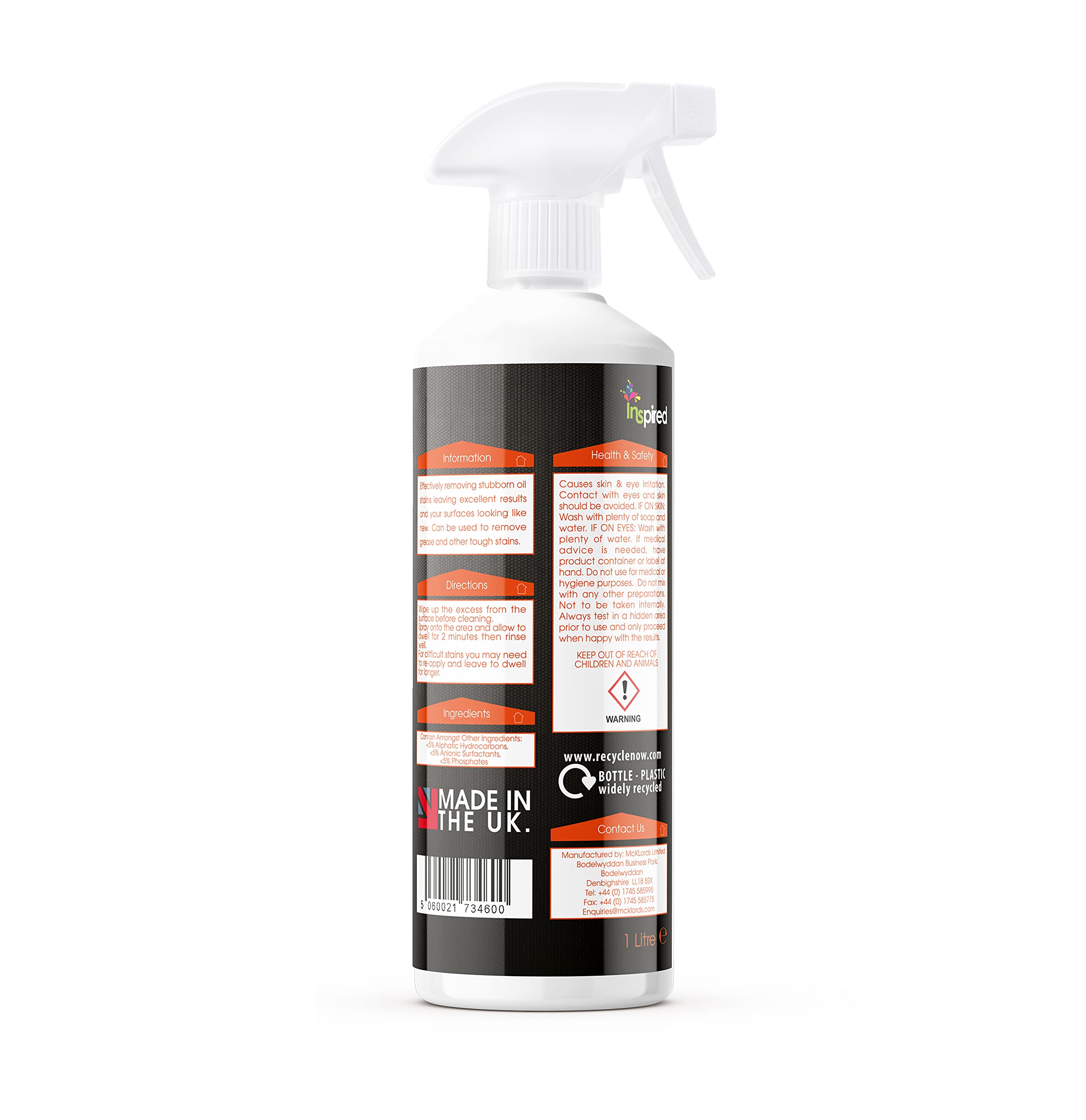 Inspired Oil & Tar Patch Remover - Fast Acting for Garage & Driveway | 1 Litre