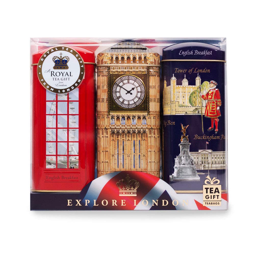 Ahmad Tea London Collection English Breakfast Tea Caddy Gift Set - 3 x 20 Teabags 1