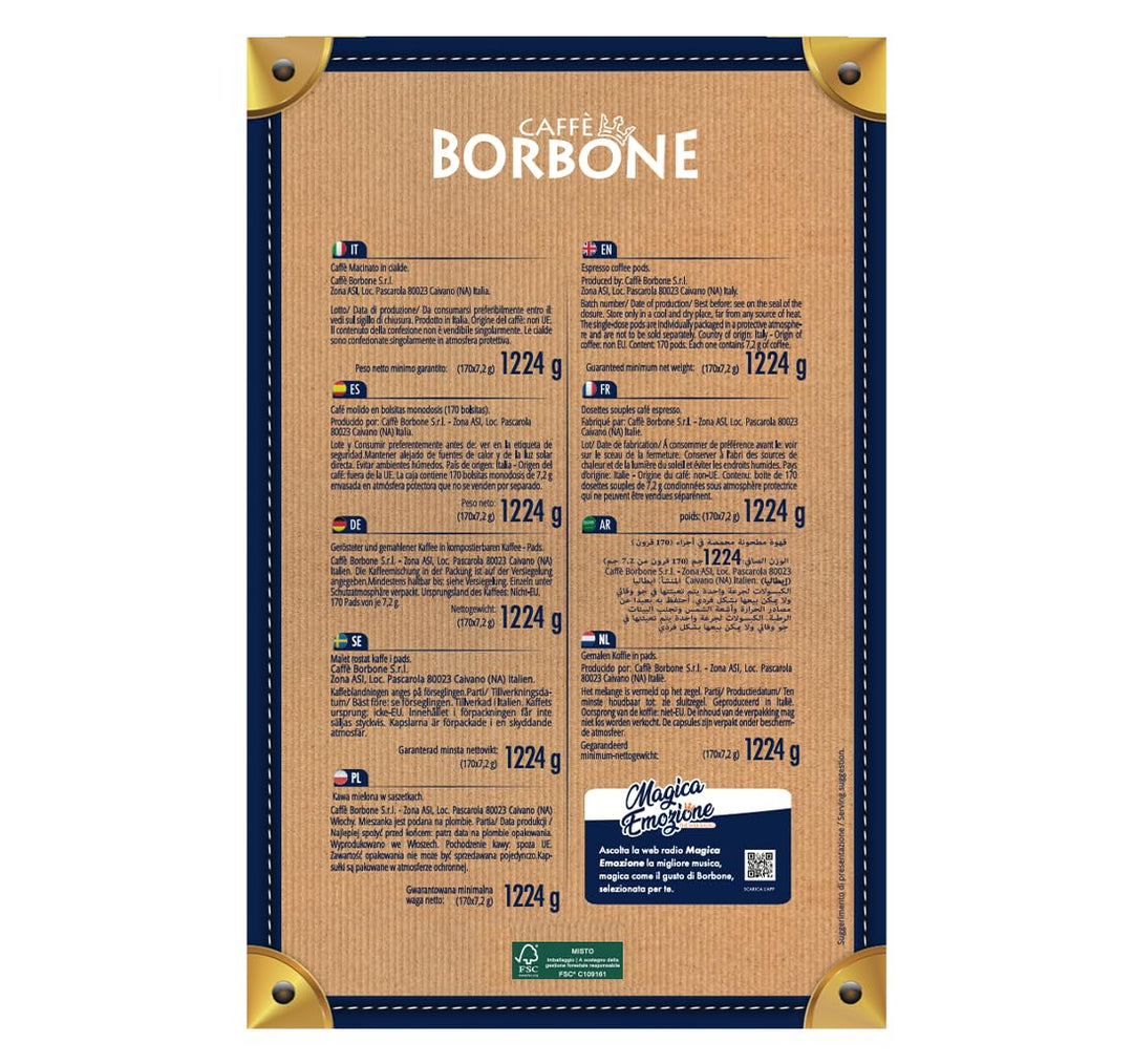 Caffè Borbone - Exclusive Coffee Blend Compostable Pods (170 Count, ESE 44 mm)