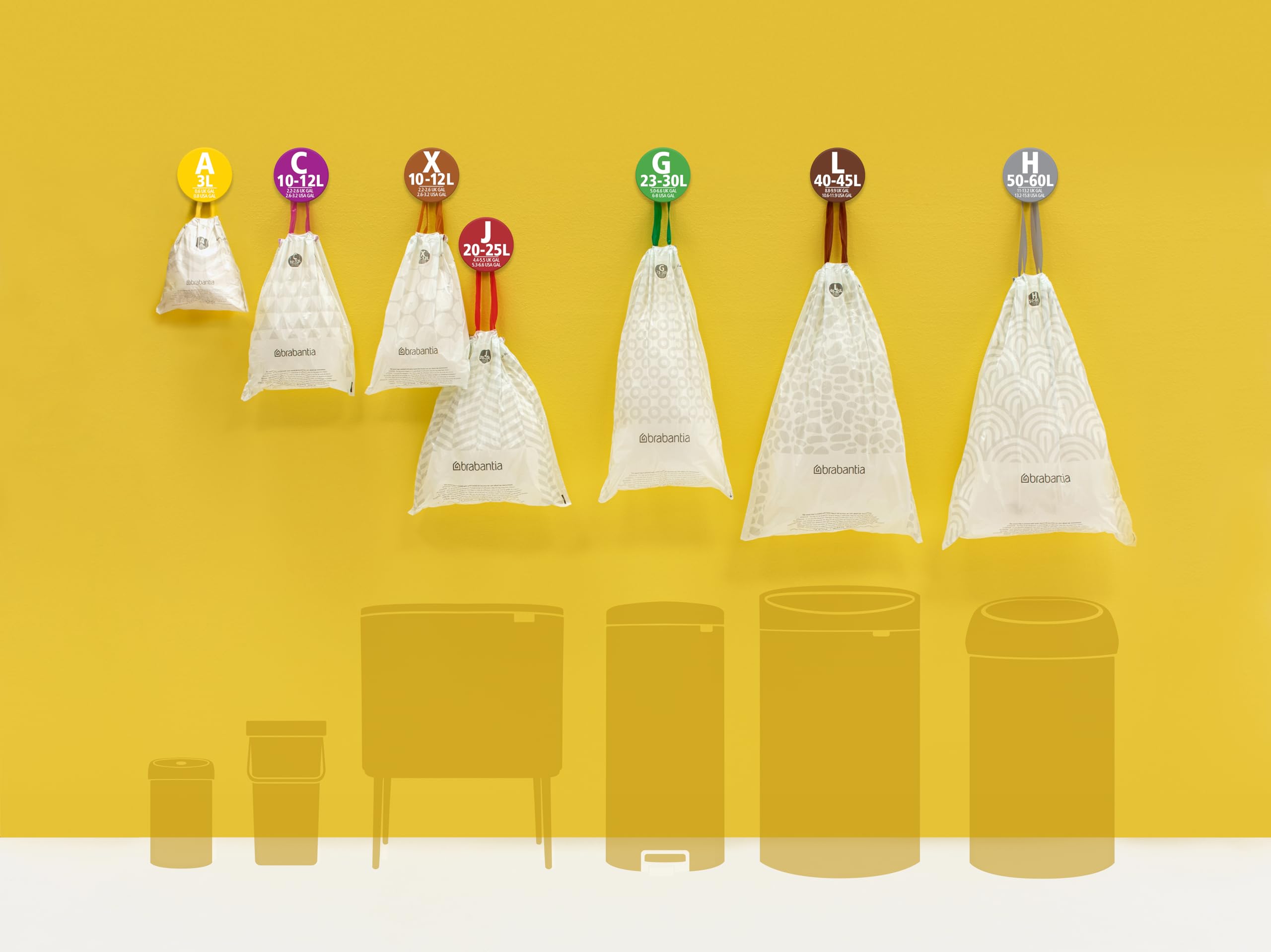 Brabantia PerfectFit Bin Liners - 5L Capacity, Tear-Resistant Plastic, Tie Tape Drawstring, 40 Bags, White 3