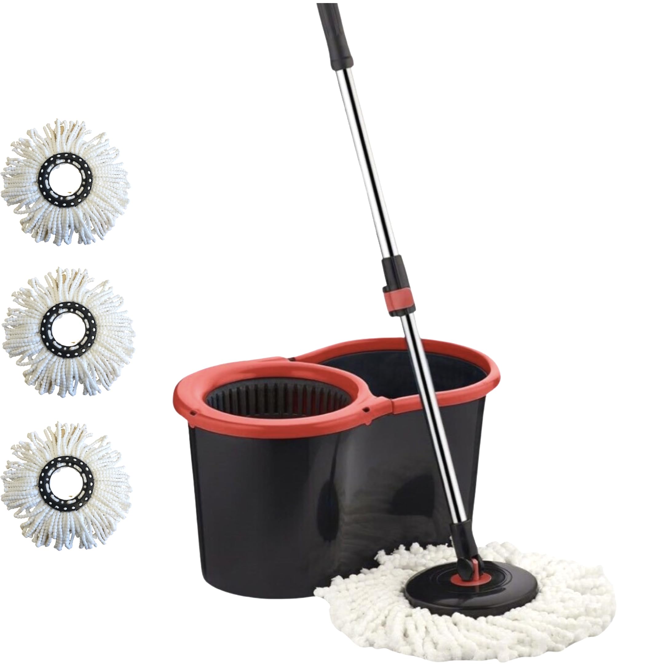 REQUISITE NEEDS Smart Spin Mop and Bucket Set - Black Edition | 360° Spin | 130cm Adjustable Handle 8