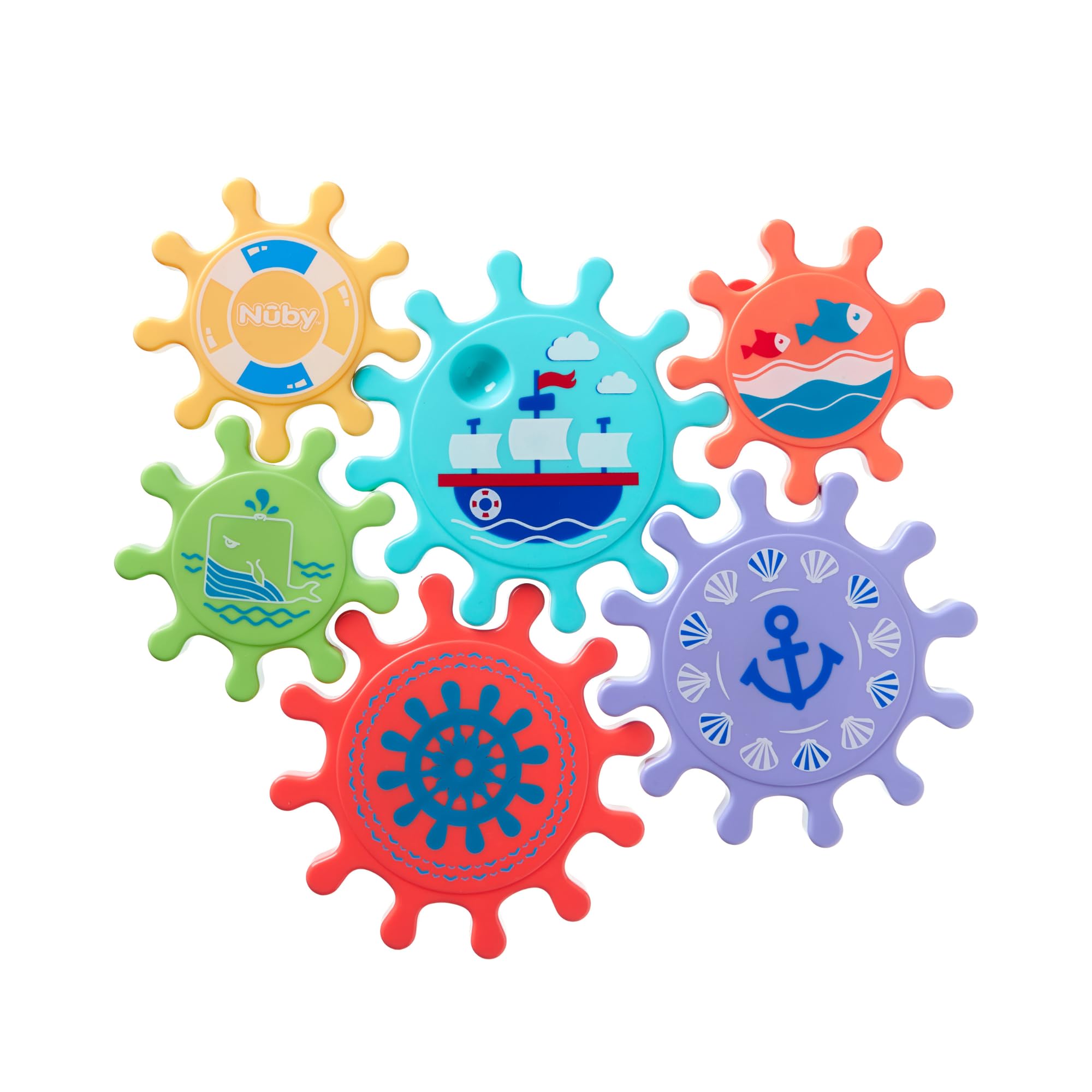 Nuby Bath Cogs Interactive Baby Bath Toy - Easy Assembly, Suction Cups, Sensory Development | 12 Months+ 1