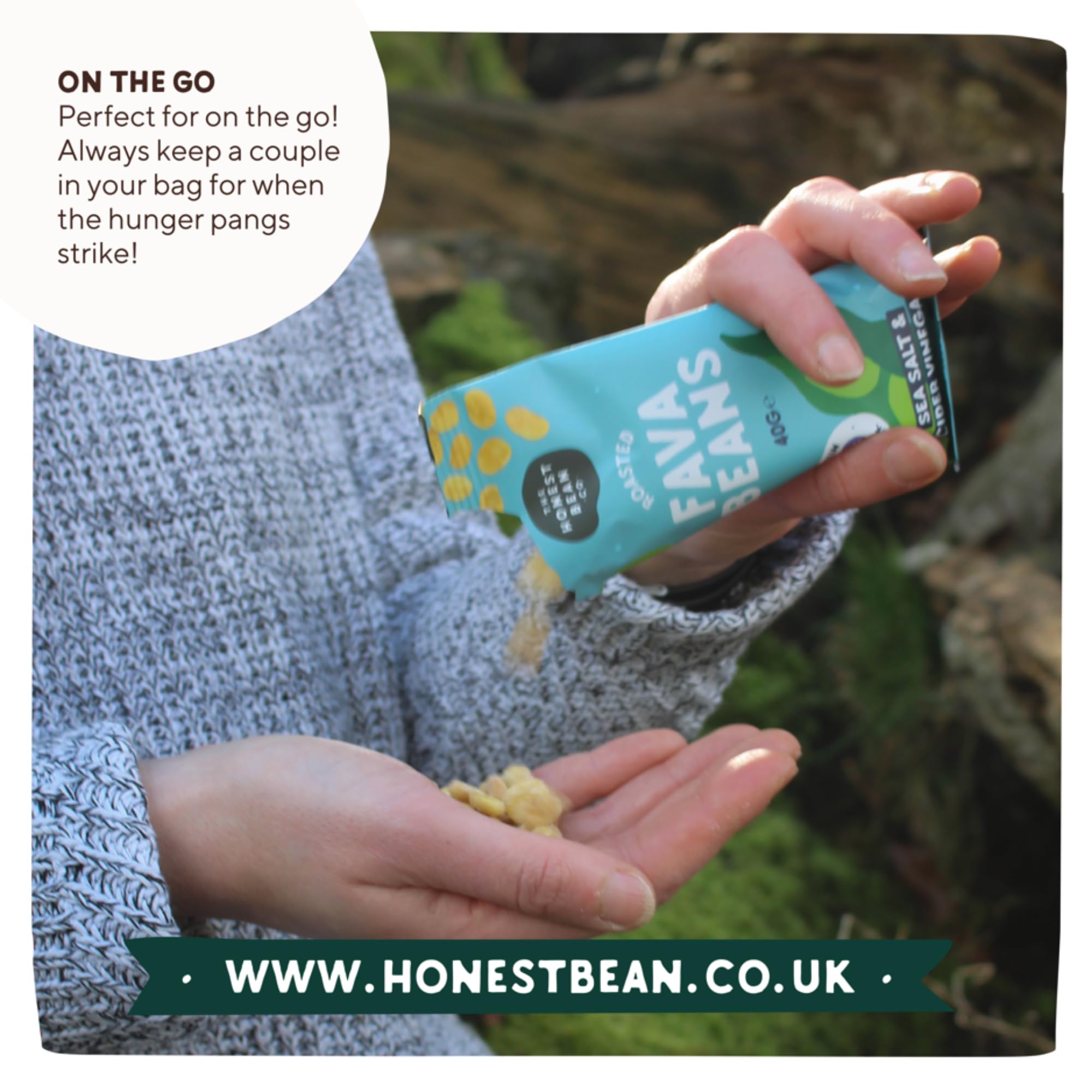 The Honest Bean Co Roasted Fava Bean BBQ - High Protein Vegan Snack | 40g Pack of 12 5
