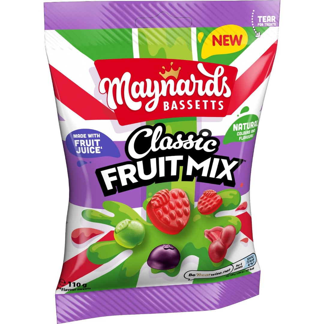 Maynards Bassetts Classic Fruit Mix Sweets - Chewy Fruit Flavoured Candies