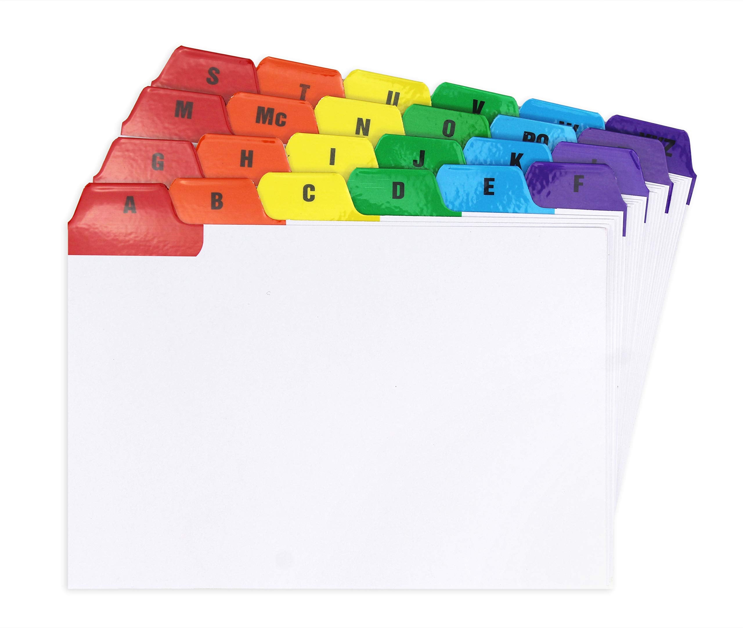 Silvine A6 Plain White Tabbed A-Z Guide Cards Ref 864 | 24 Pack | 6x4" 4