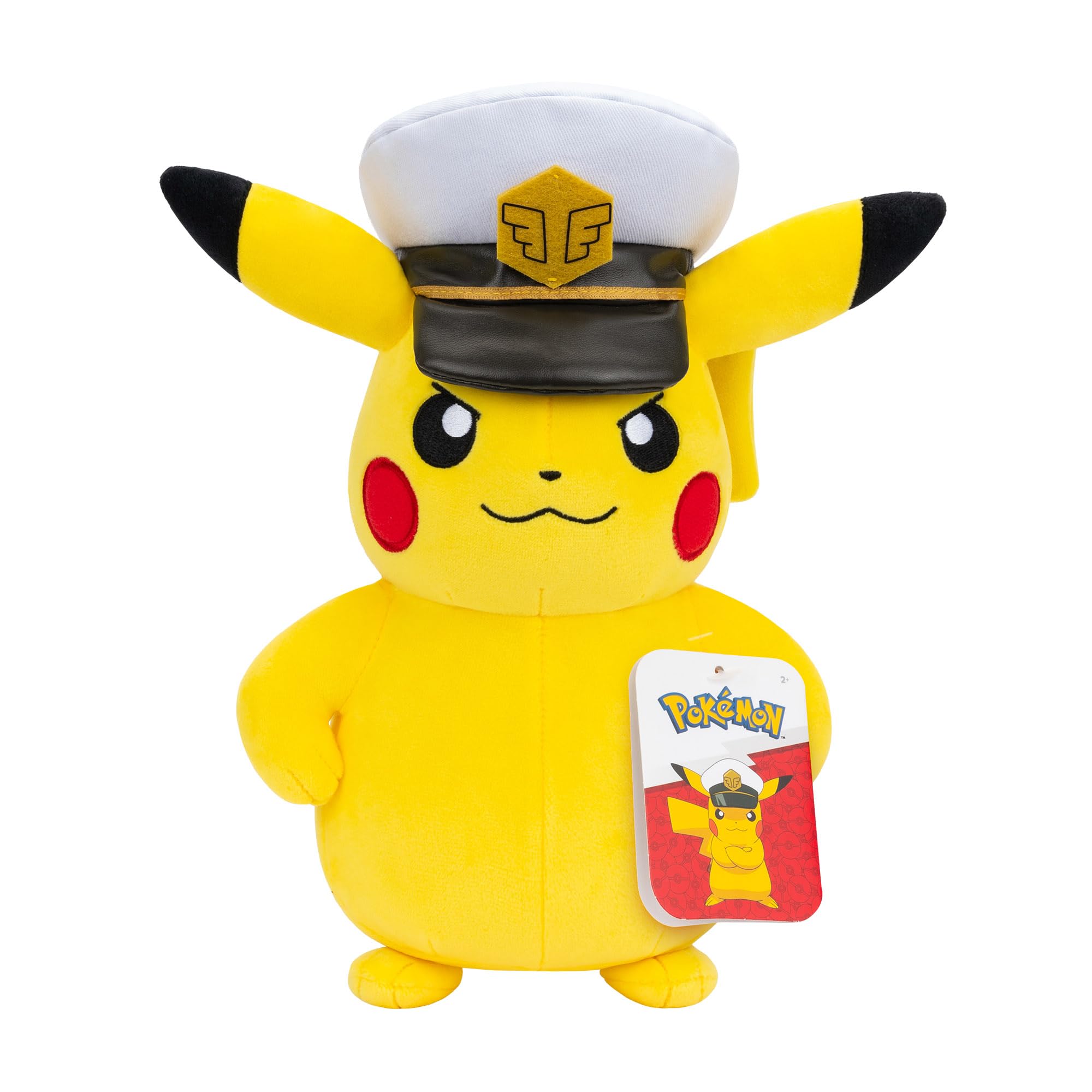 Pokémon Captain Pikachu Plush - 8-Inch Soft Polyester Stuffed Toy for Unisex Children