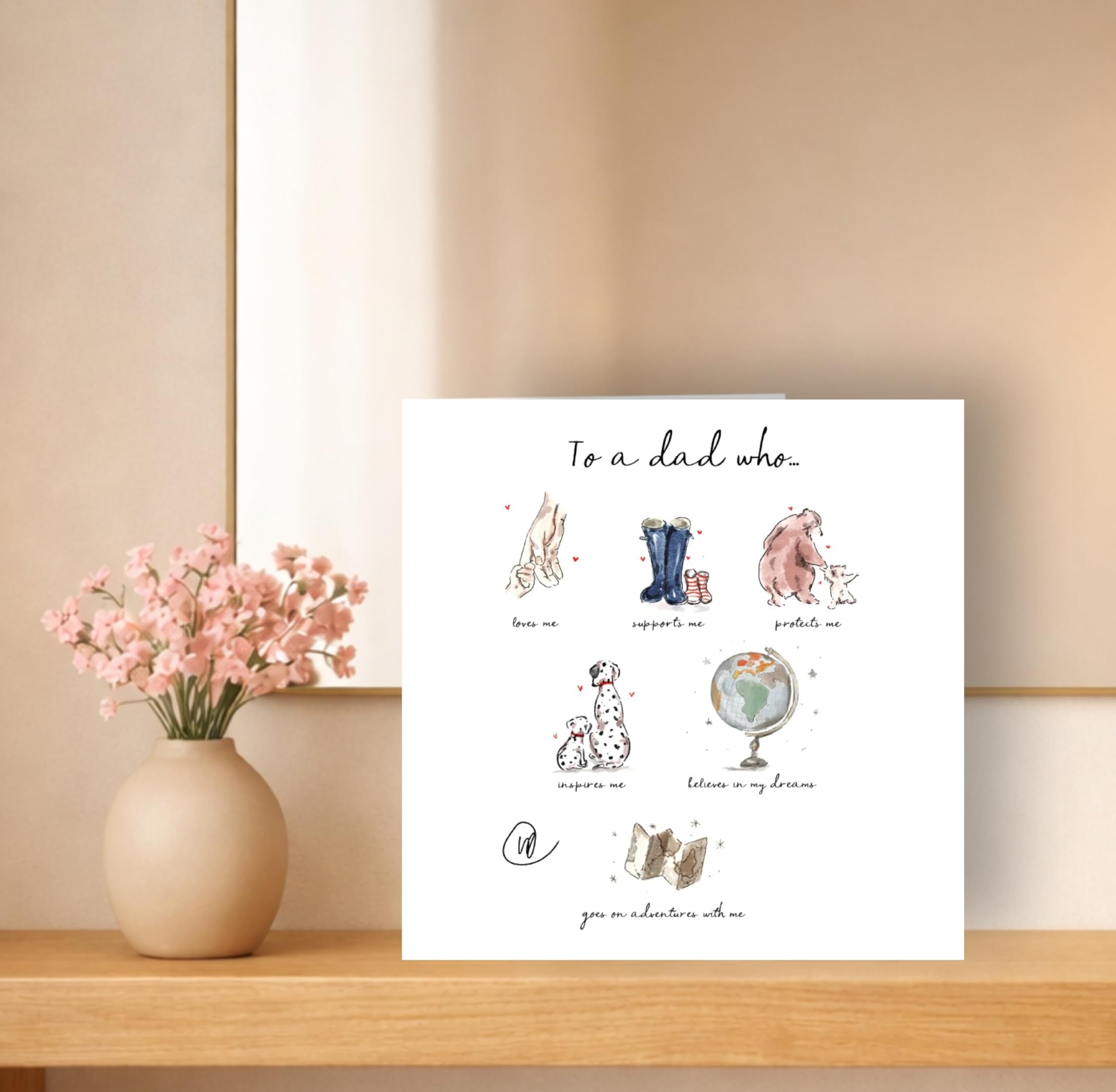 Danilo Promotions LTD Lucy Claire Illustrations Father's Day Watercolour Card | Standard Size | LCF001 2