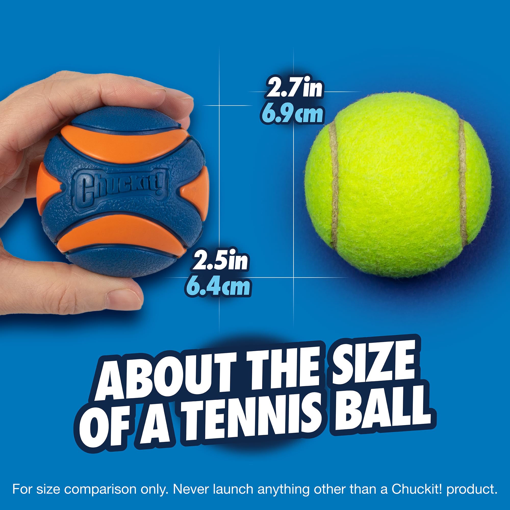 Chuckit! Ultra Squeaker Ball Dog Toy - Durable Rubber & Launcher Compatible | Medium 8