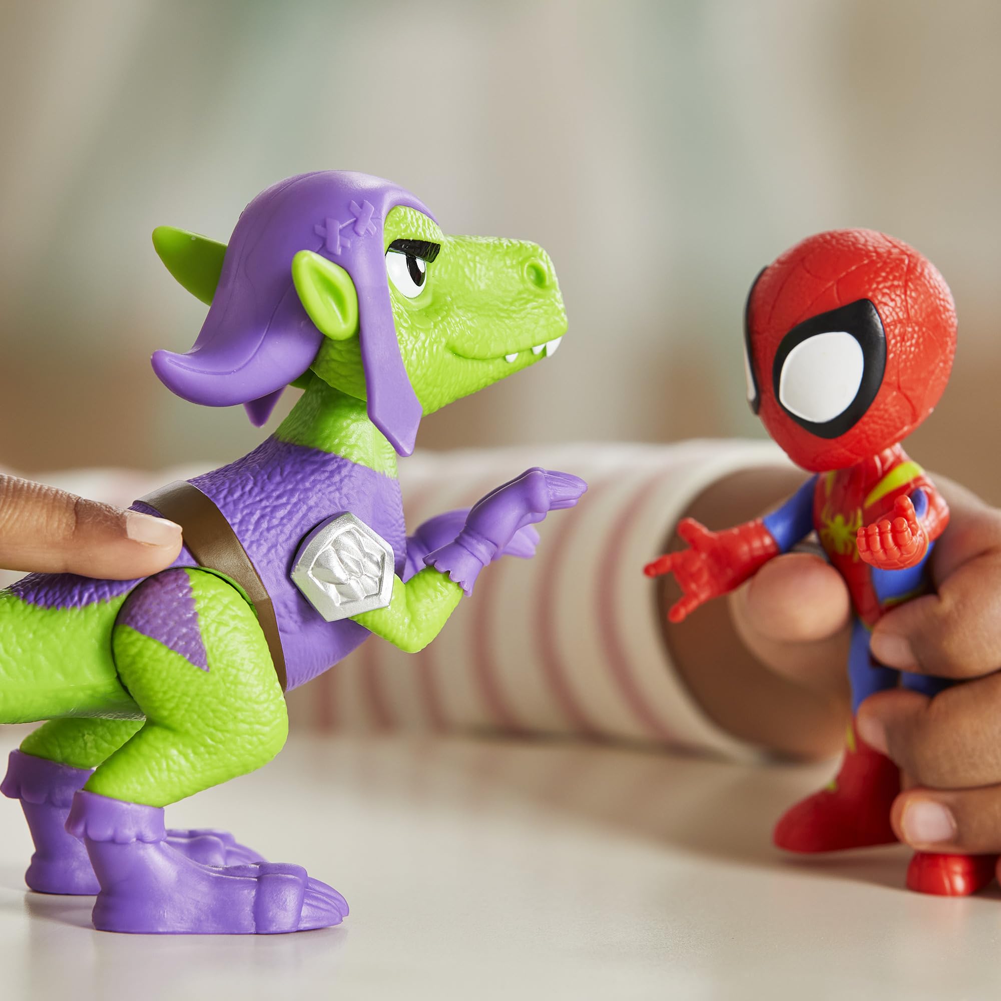 Marvel Spidey and His Amazing Friends Dino-Webs Spidey & Goblin Raptor Action Figure Set 5