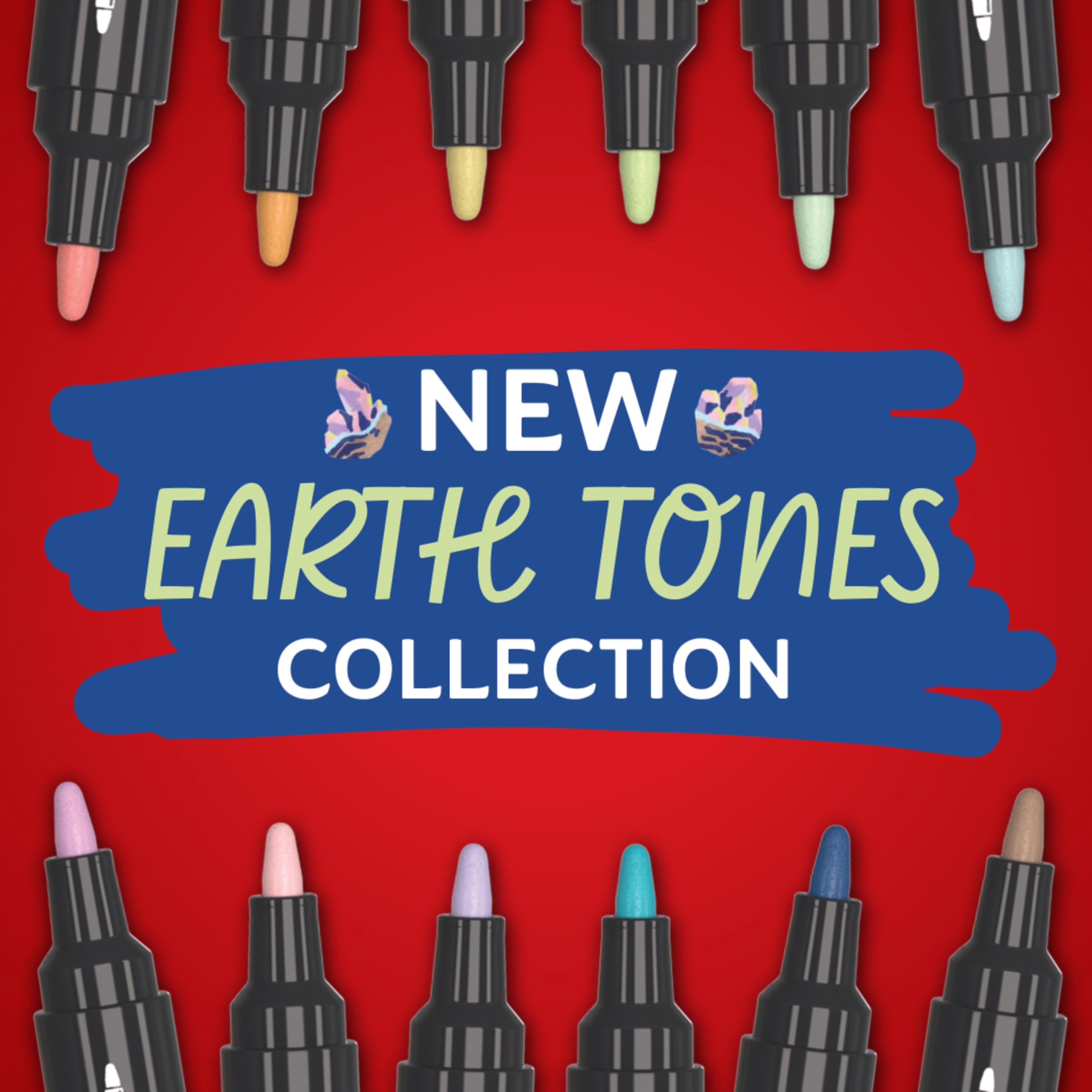 Sharpie Creative Marker Acrylic Paint Pens - Earth Tones | Water-Based | Bullet Tip | 12 Count