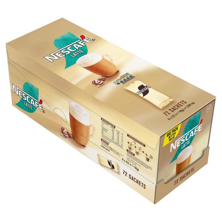 NESCAFÉ Latte Instant Coffee Sachets - 72 x 18g