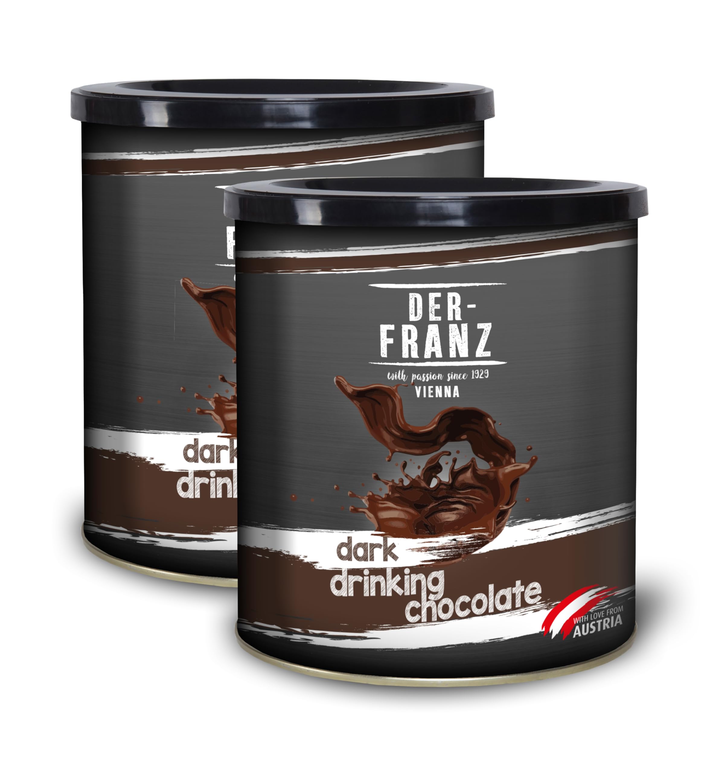 Der-Franz Dark Drinking Chocolate Powder - 38.9% Cocoa | 2 x 500g Pack 1