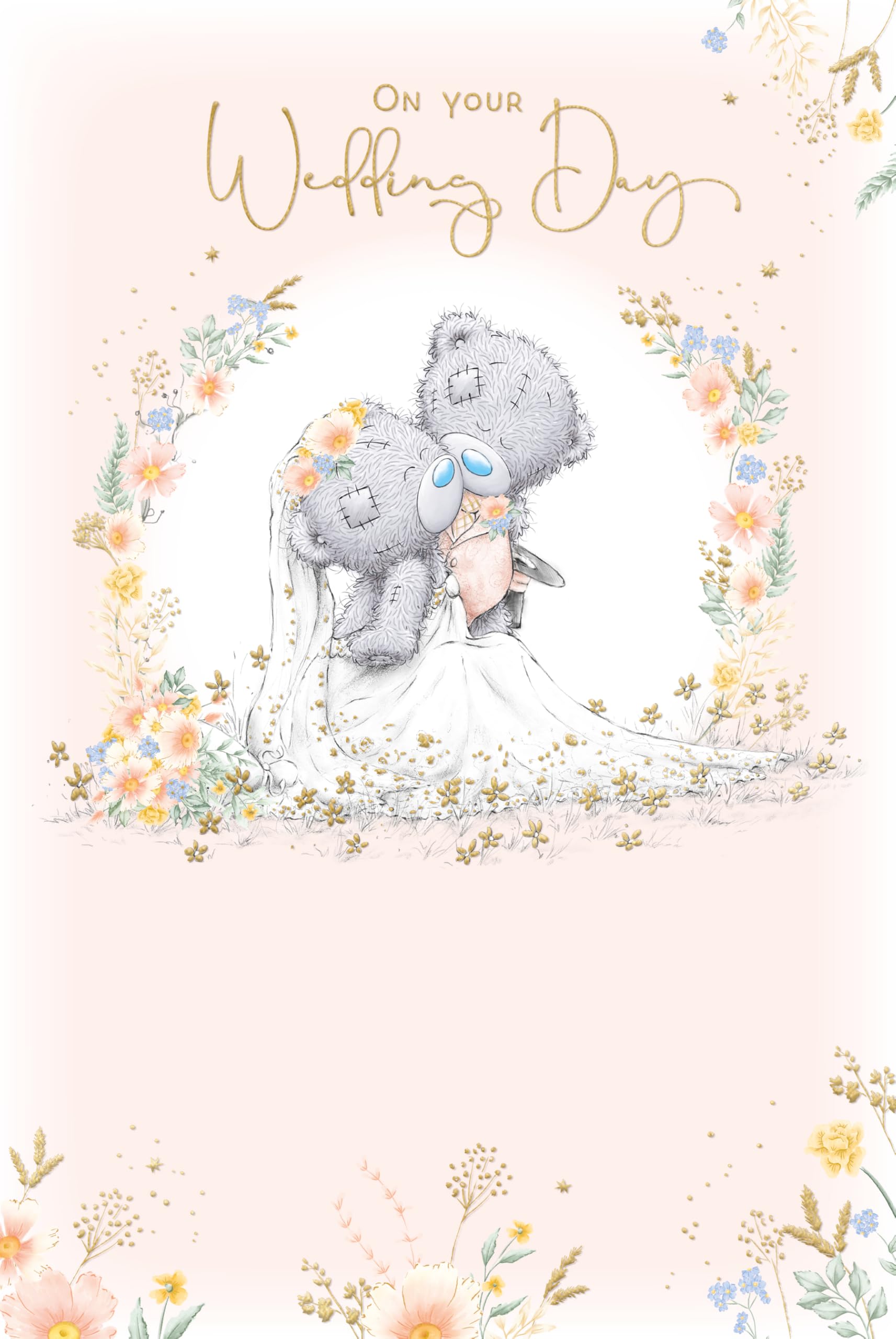 Me To You Tatty Teddy Congratulations On Your Wedding Day Greeting Card | 6 x 9 Inches | Gold Foil Detail