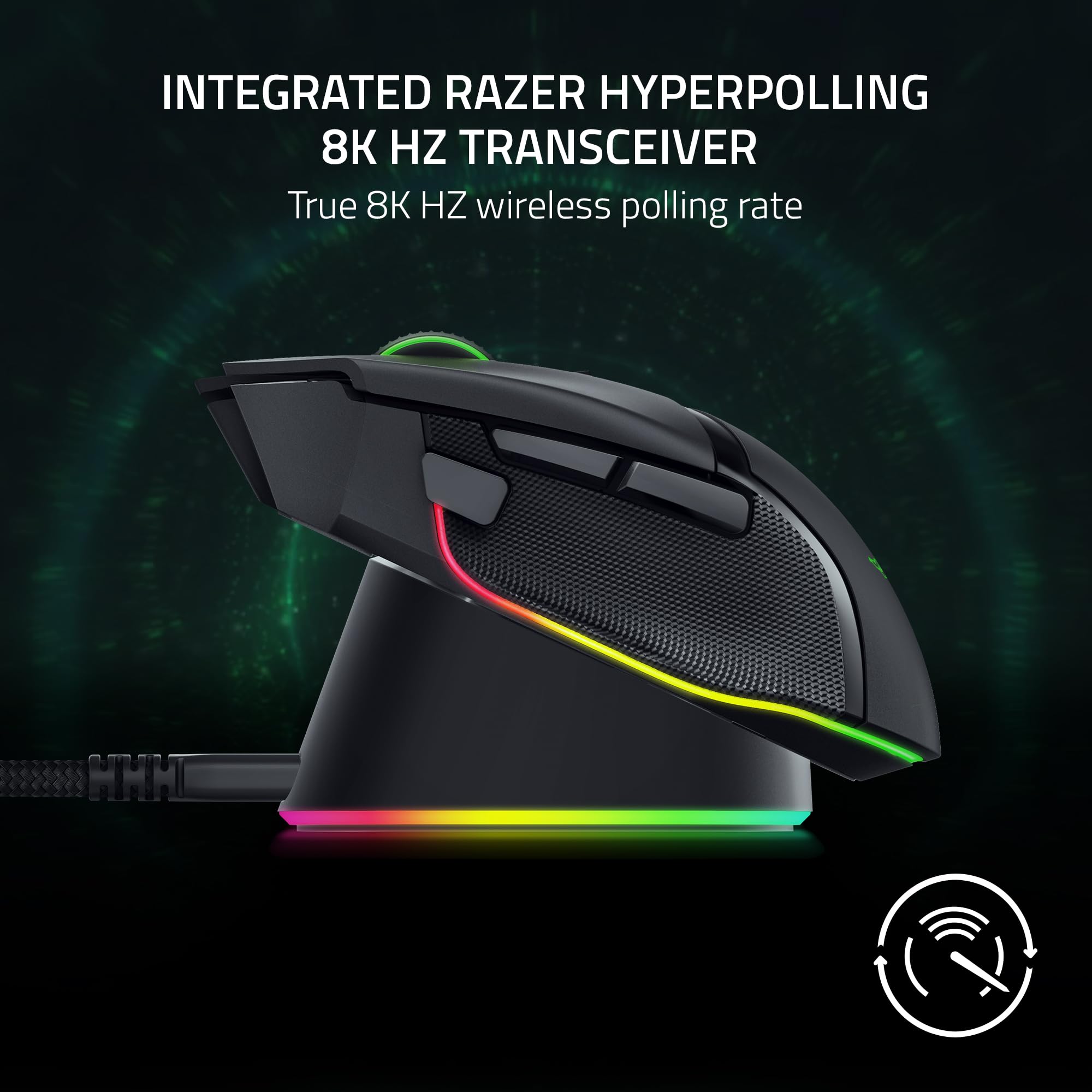Razer Mouse Dock Pro & Charging Puck - Magnetic Wireless Charging Dock with 8K Hz Transceiver & RGB Lighting 6
