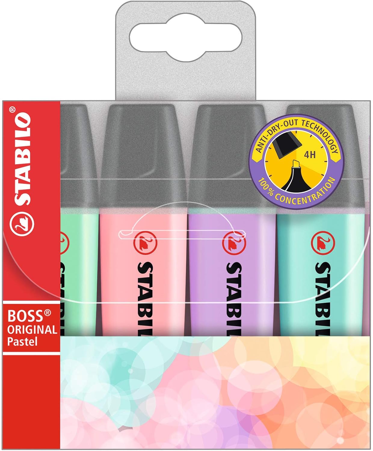 Highlighter - STABILO BOSS ORIGINAL Pastel Wallet of 4 Assorted Colours
