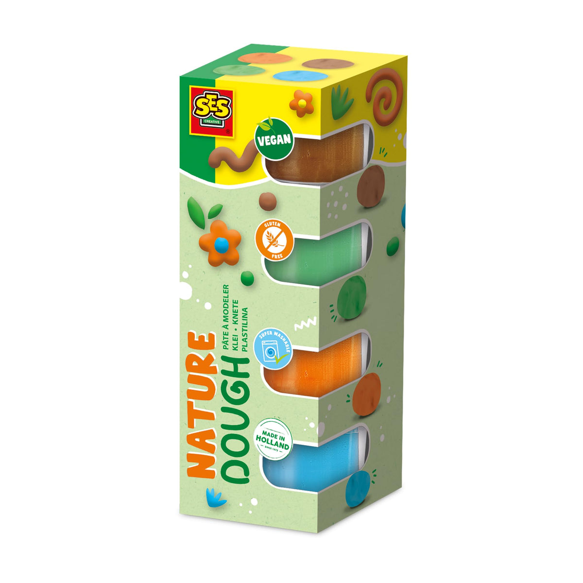 SES Creative Feel Good Dough Nature - 4 x 90 g, 18 months+
