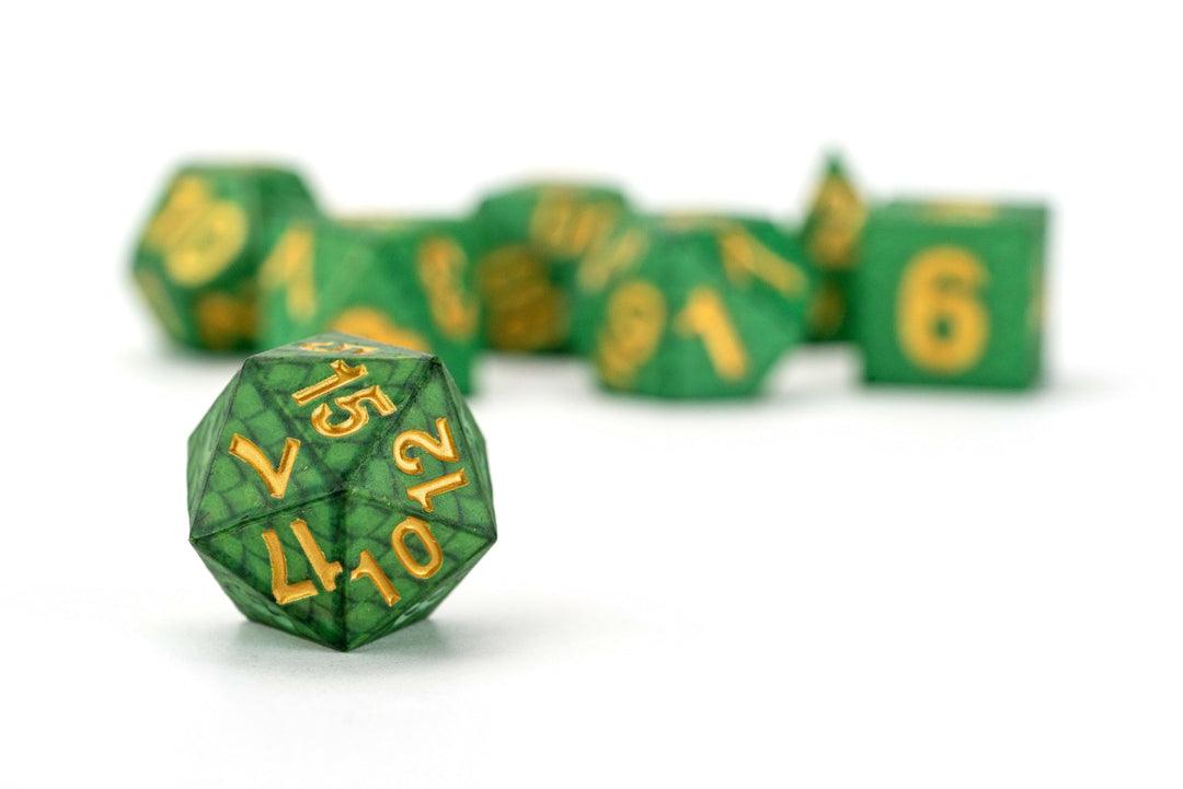 Metallic Dice Games Dragon StormTM Green Dragon Head Inclusion Silicone Dice Set (687700234272)