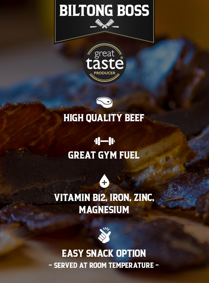 Biltong Boss Chilli Bites (Snap Sticks) - Authentic South African Beef Snack, High Protein, Low Carb