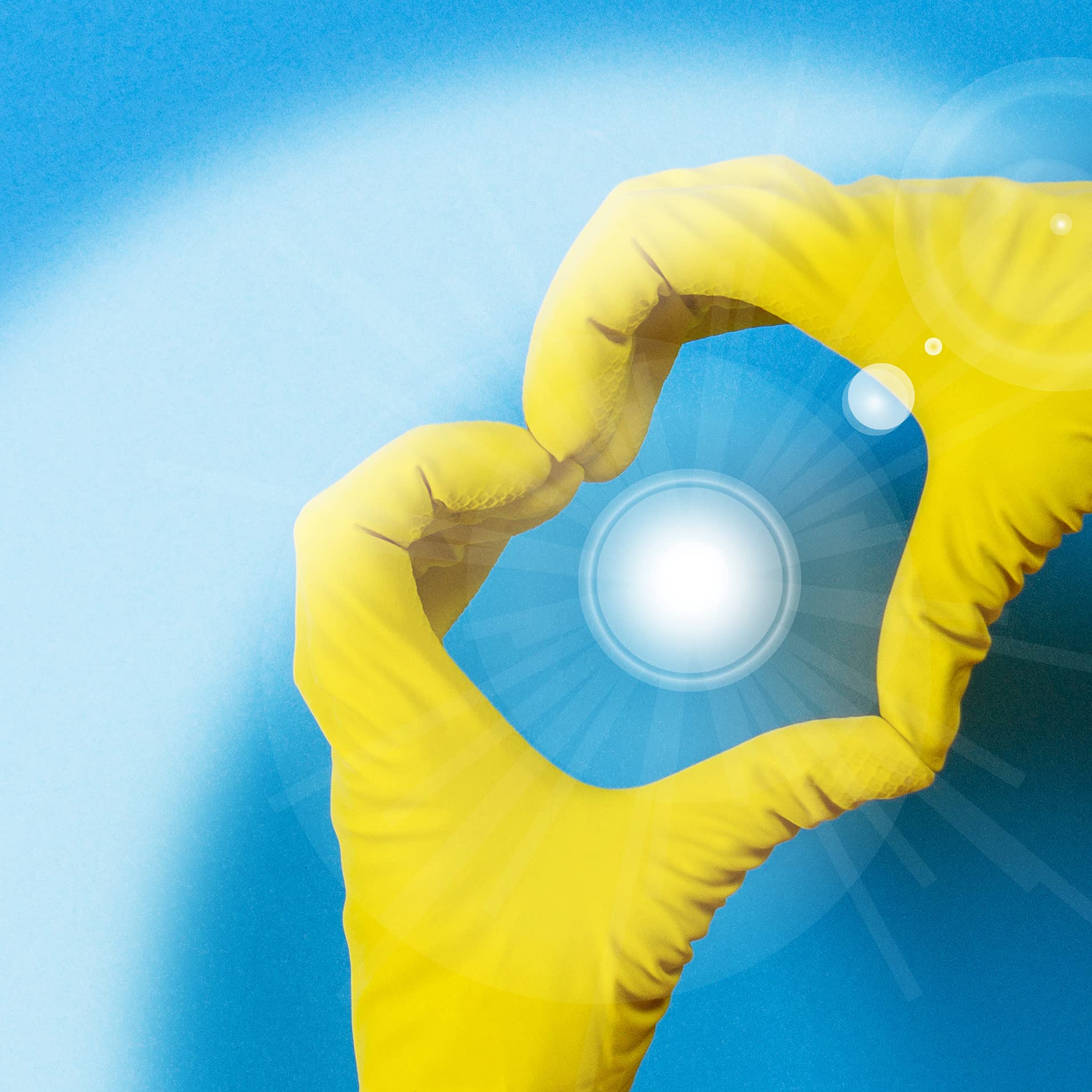 Duzzit Household Gloves - 100% Latex, Comfort Fit Lined, Yellow, Size M (Pack of 2) 3